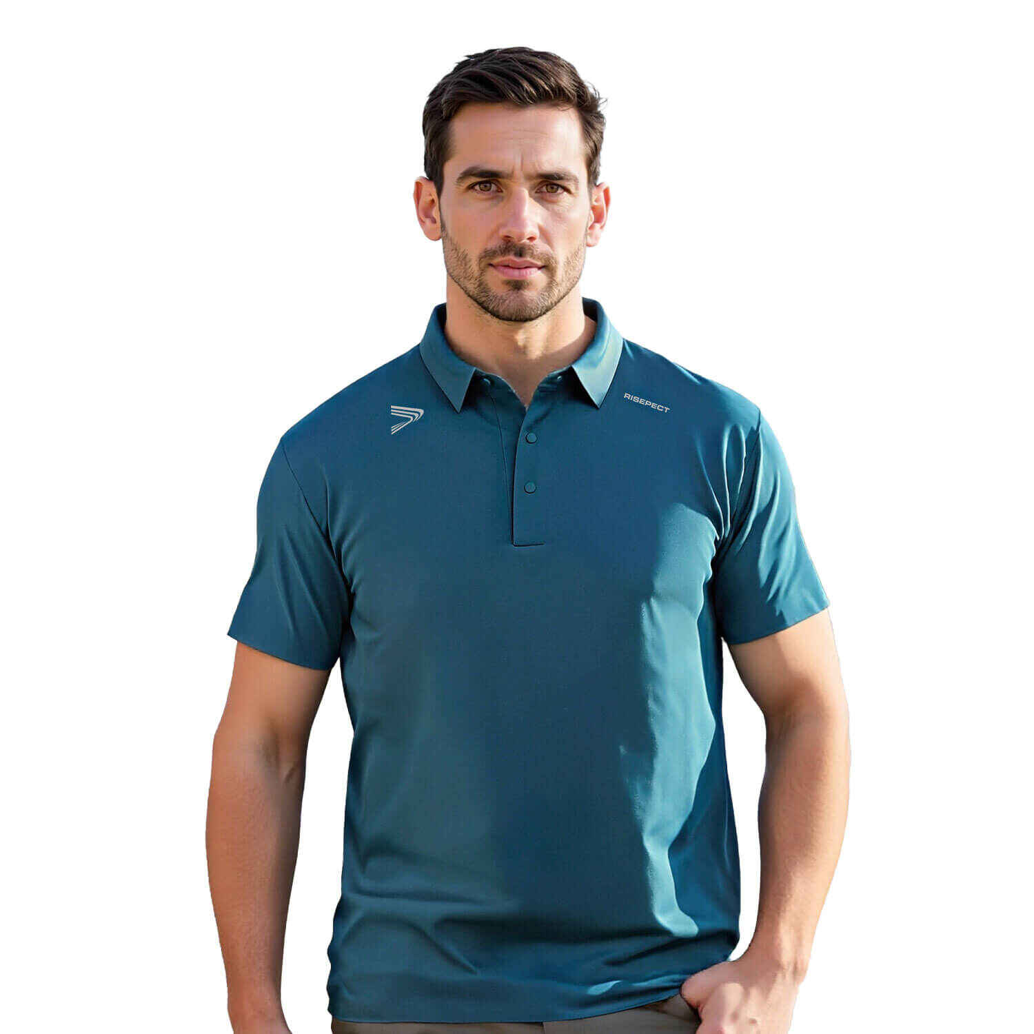 
                Teal Heat Glue Tech Golf Polo SS Shirt Wholesale Customization