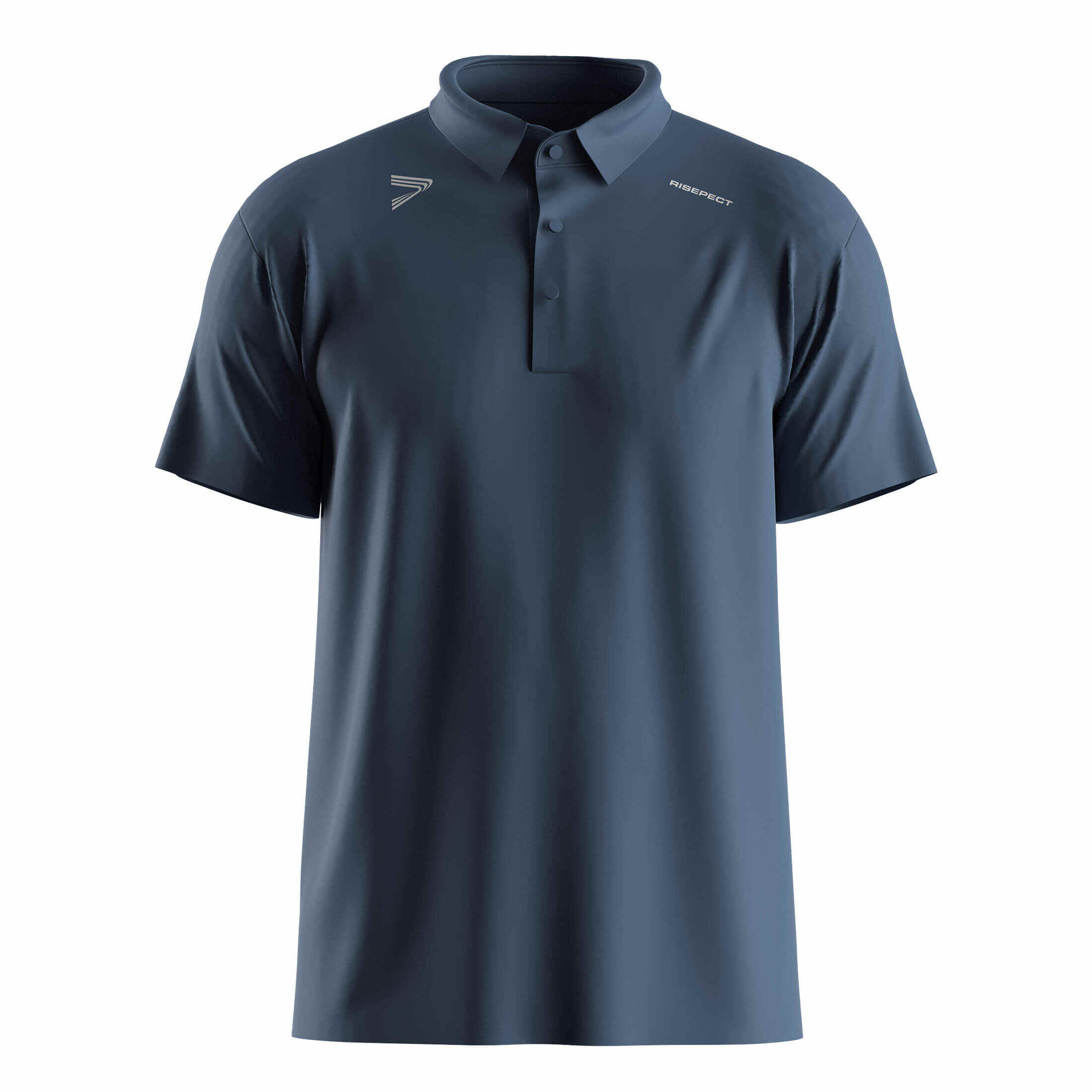 
                Navy Blue Heat Glue Tech Golf Polo Short Sleeve Shirt Wholesale Custom