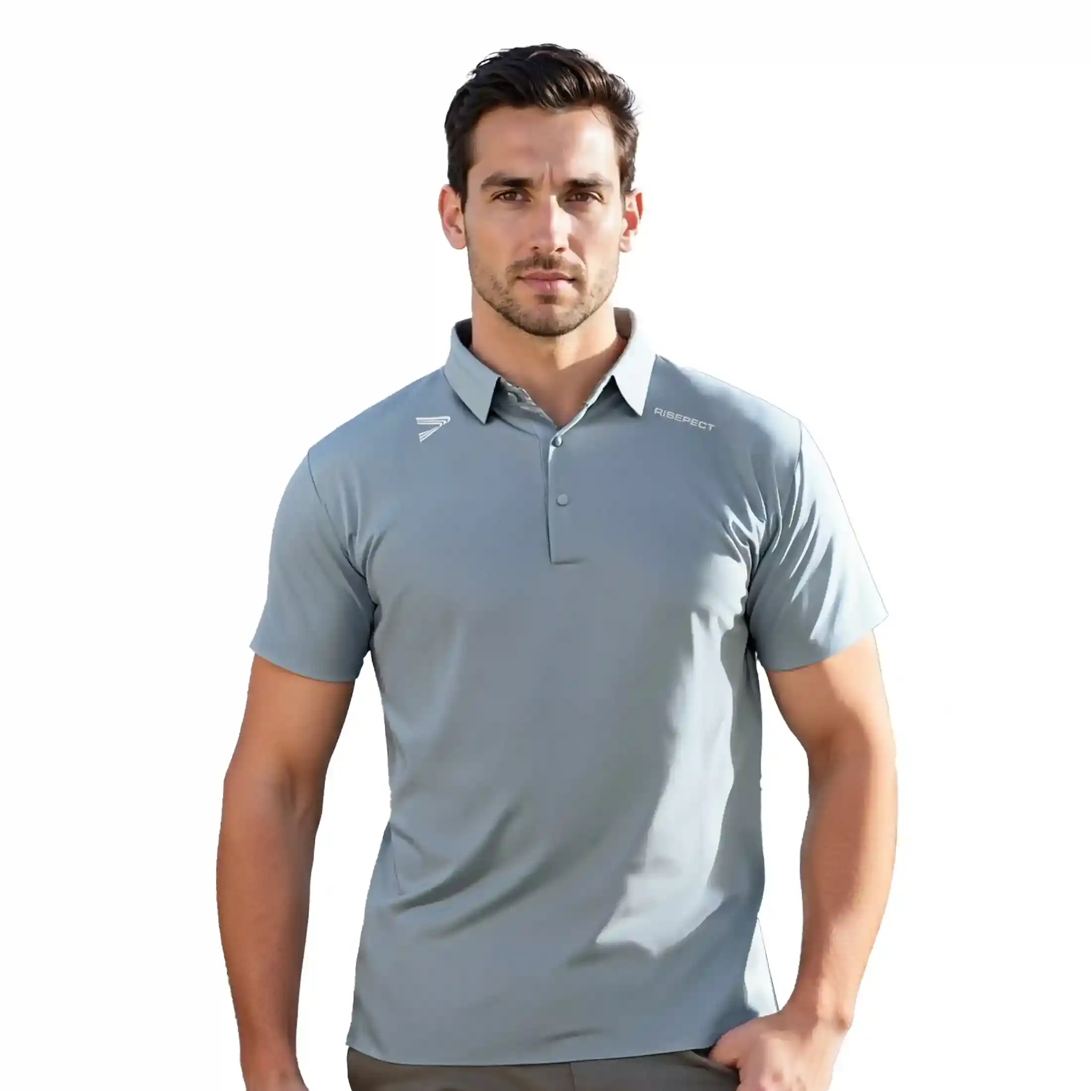 
                Light Silver Heat Glue Tech Golf Polo SS Shirt Wholesale Deals