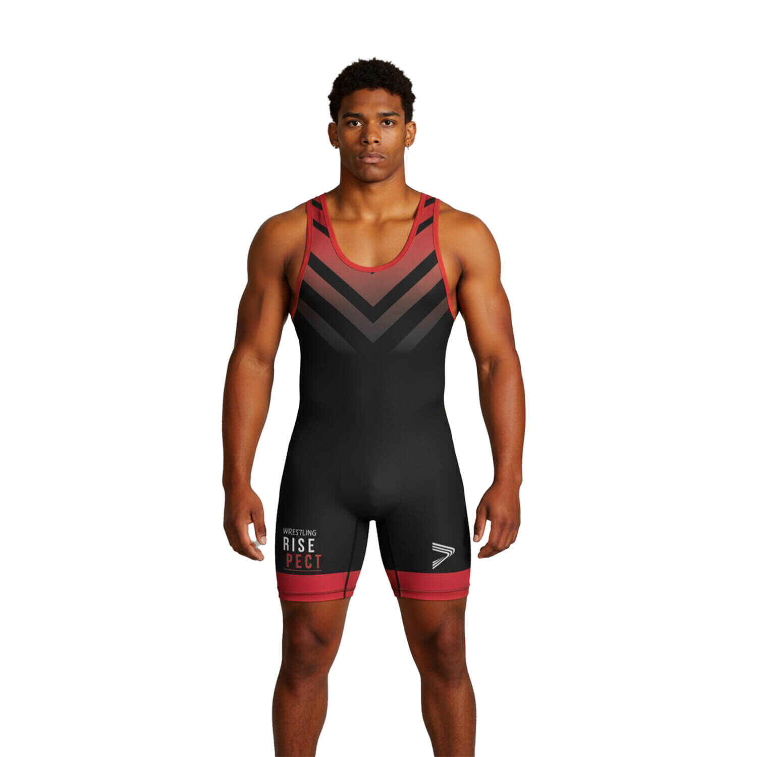 
                HIDDEN POWER RED BLACK GRAGIENT WRESTLING SINGLETS
