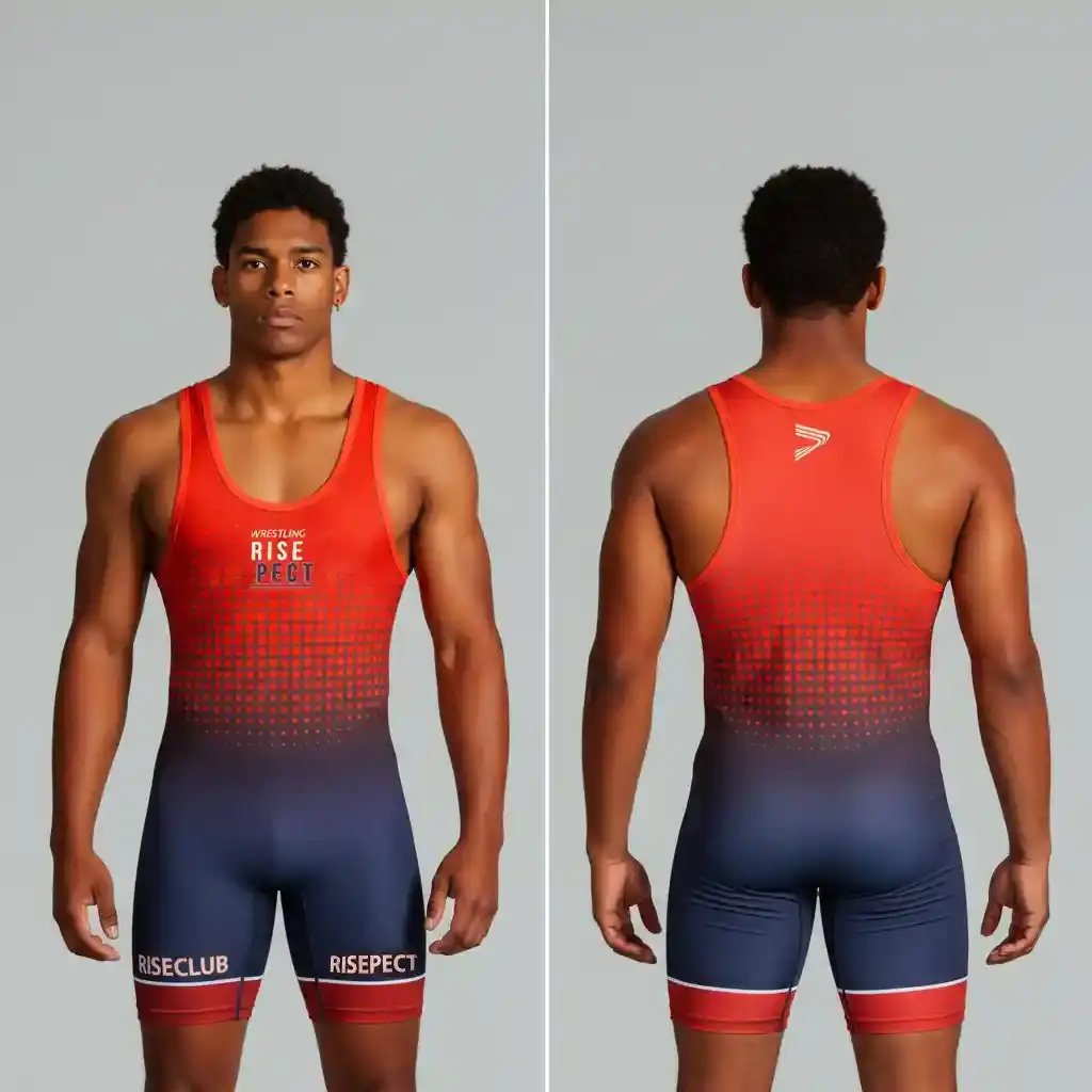 The Front And Back of MODERN VISION HIGH QUALITY WRESTLING SINGLETS