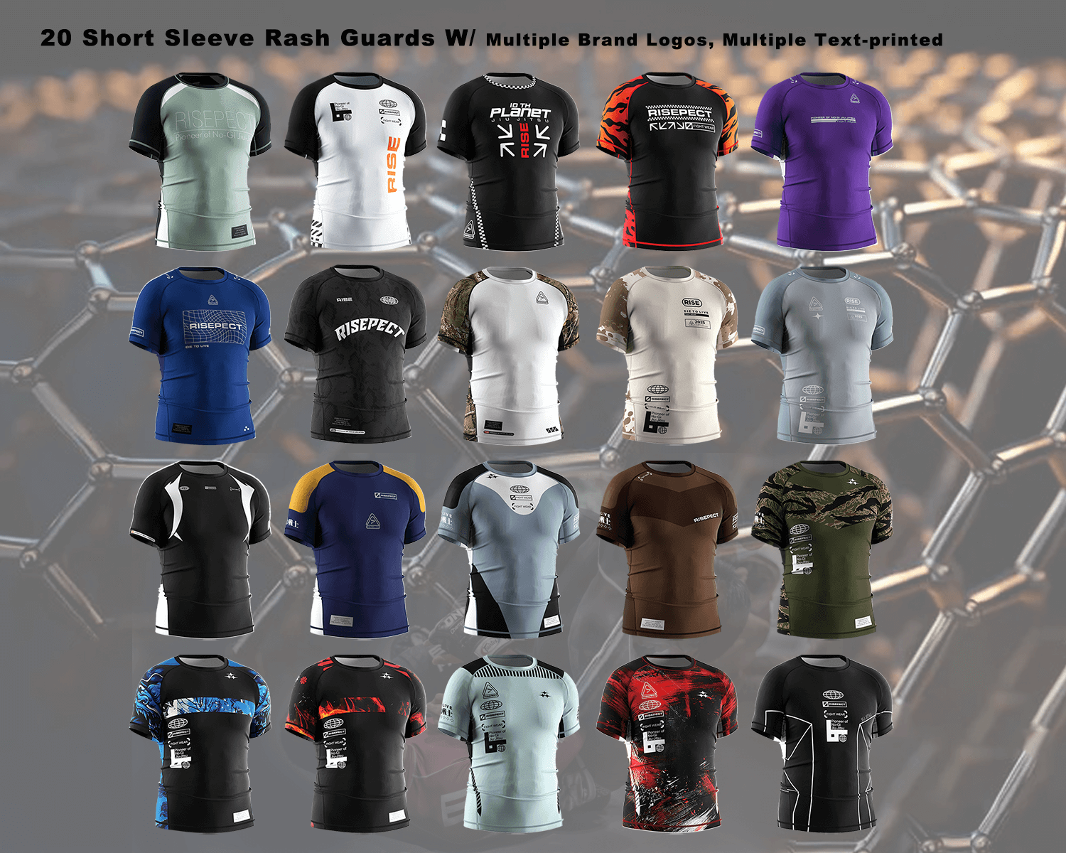 20 Men's short sleeve rash guard with underarm mesh ventilation