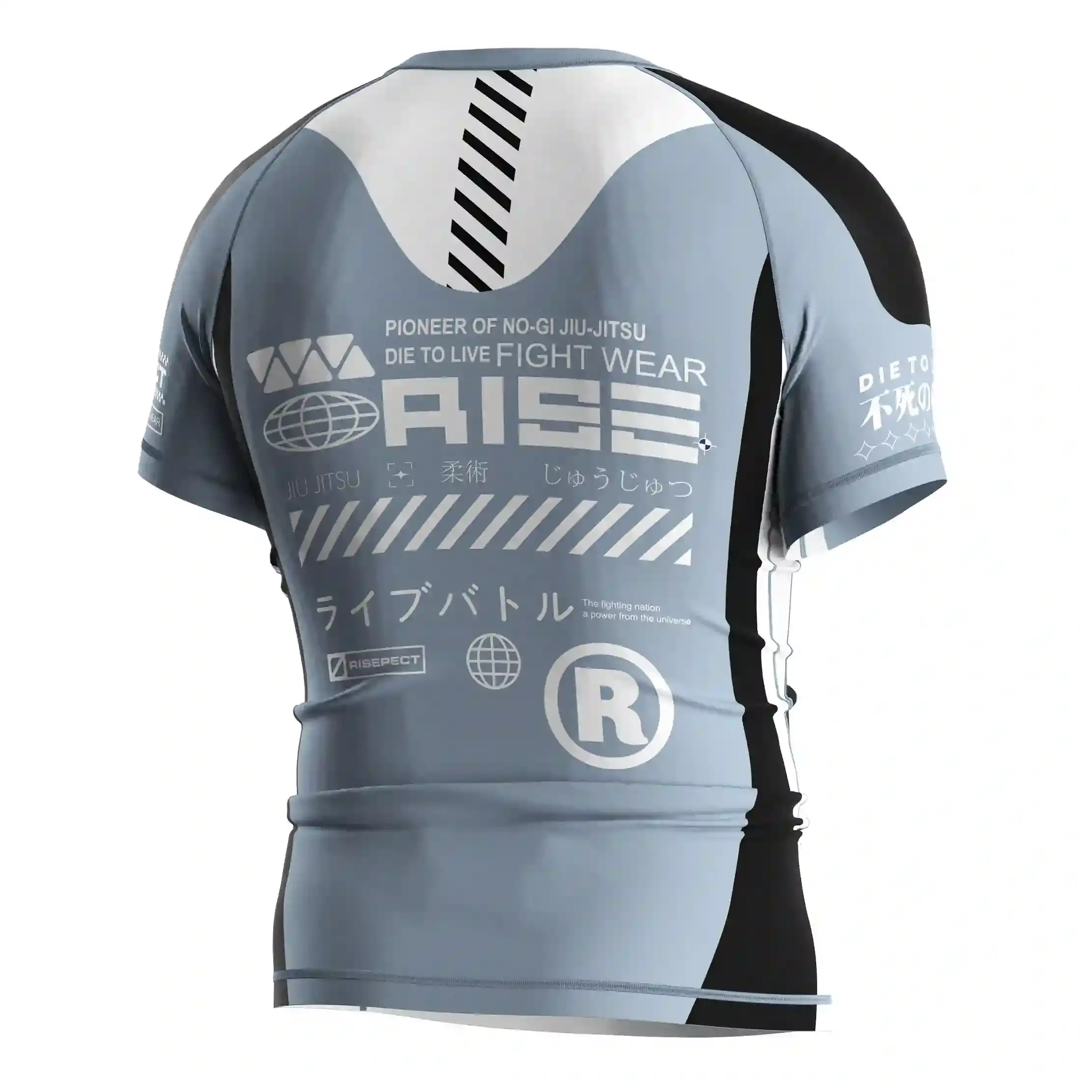 
                Mens Jiu Jitsu Rash Guards Short Sleeve Multi-Logo Custom