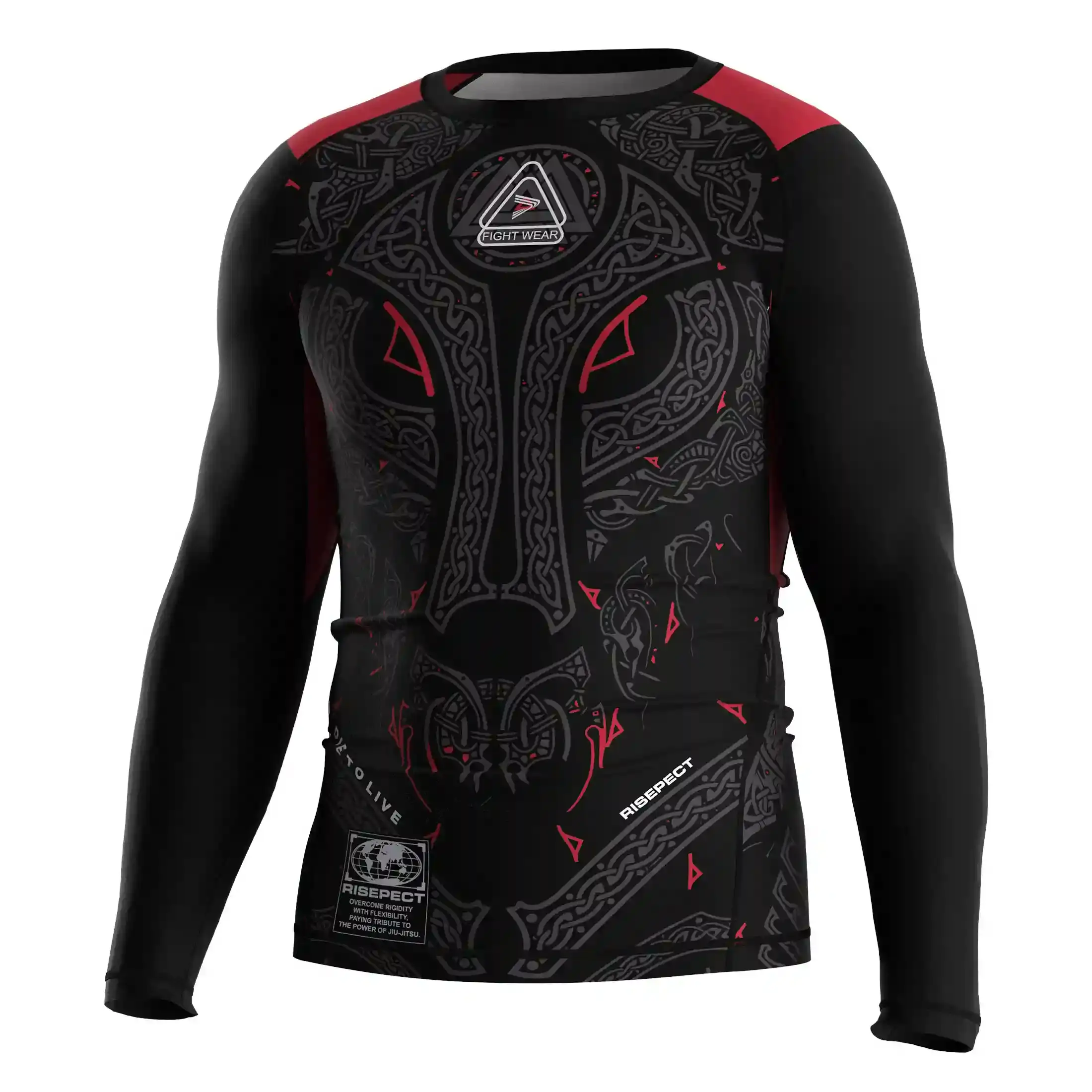 
                Adult Long Sleeve Rash Guard BJJ UPF 50+ Moisture-Wicking Top