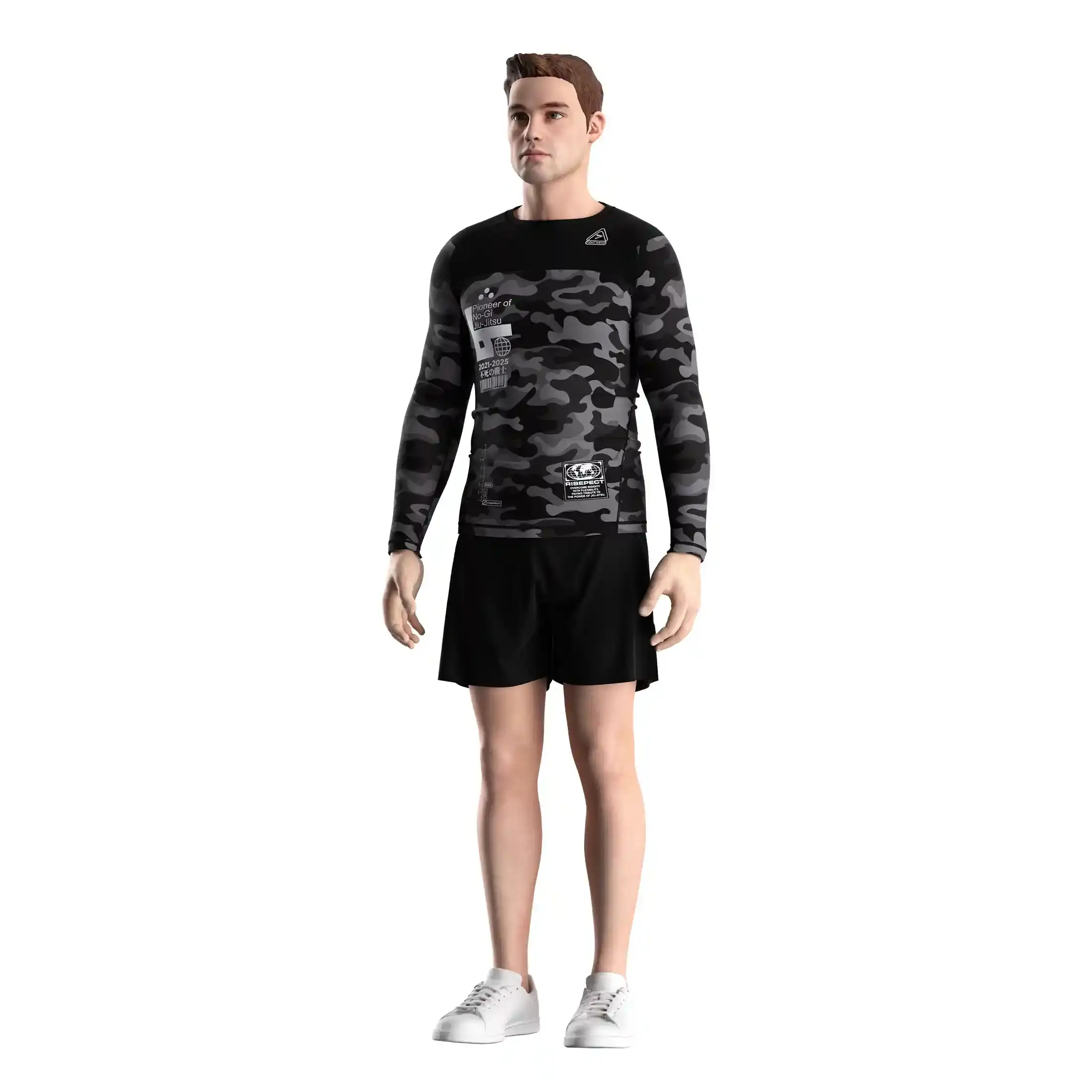 
                Man Long Sleeve Rash Guard BJJ Durable Flatlock Stitching Gear