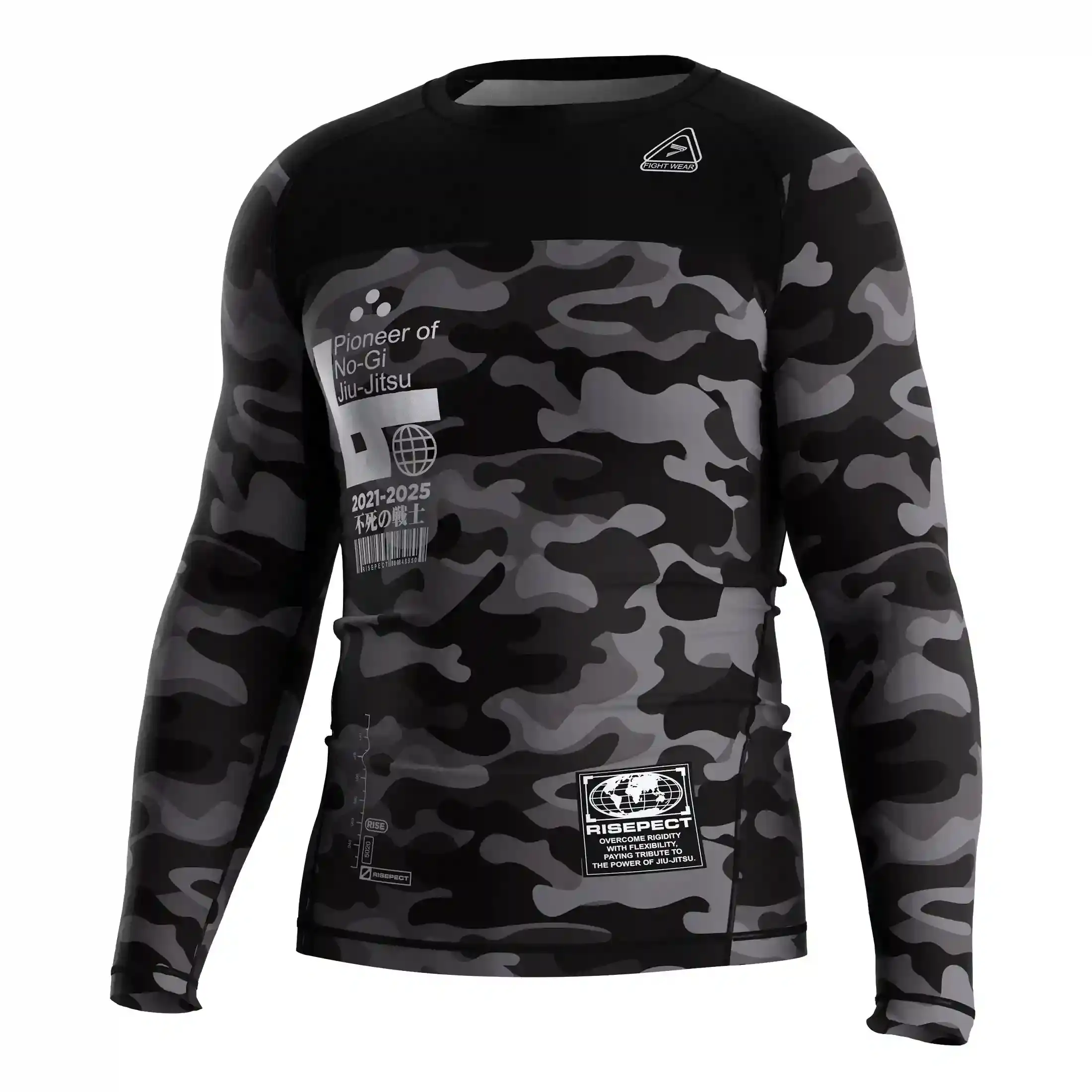 
                Man Long Sleeve Rash Guard BJJ Durable Flatlock Stitching Gear
