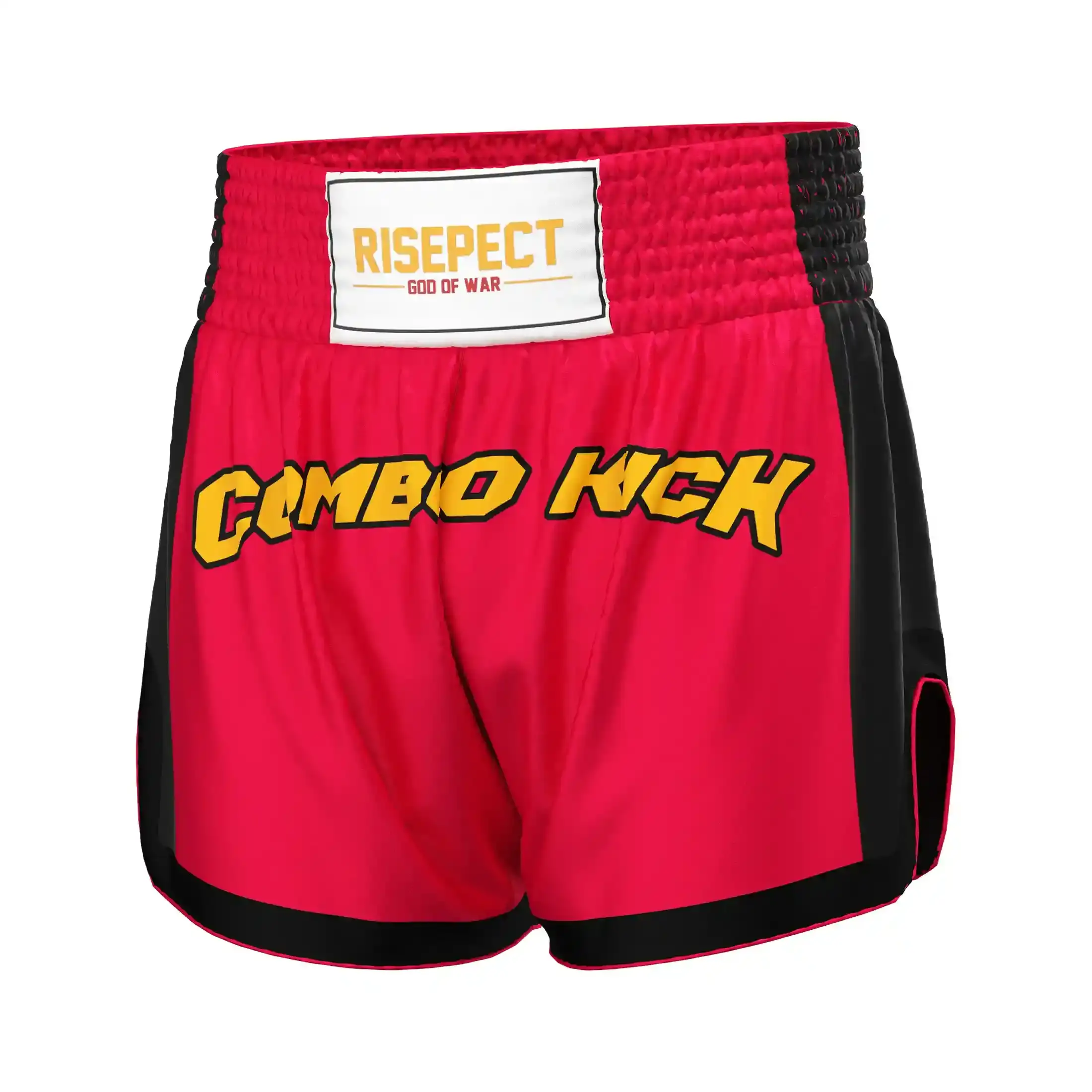 
                COMBO KICK RED MUAY THAI KICKBOXING SHORTS