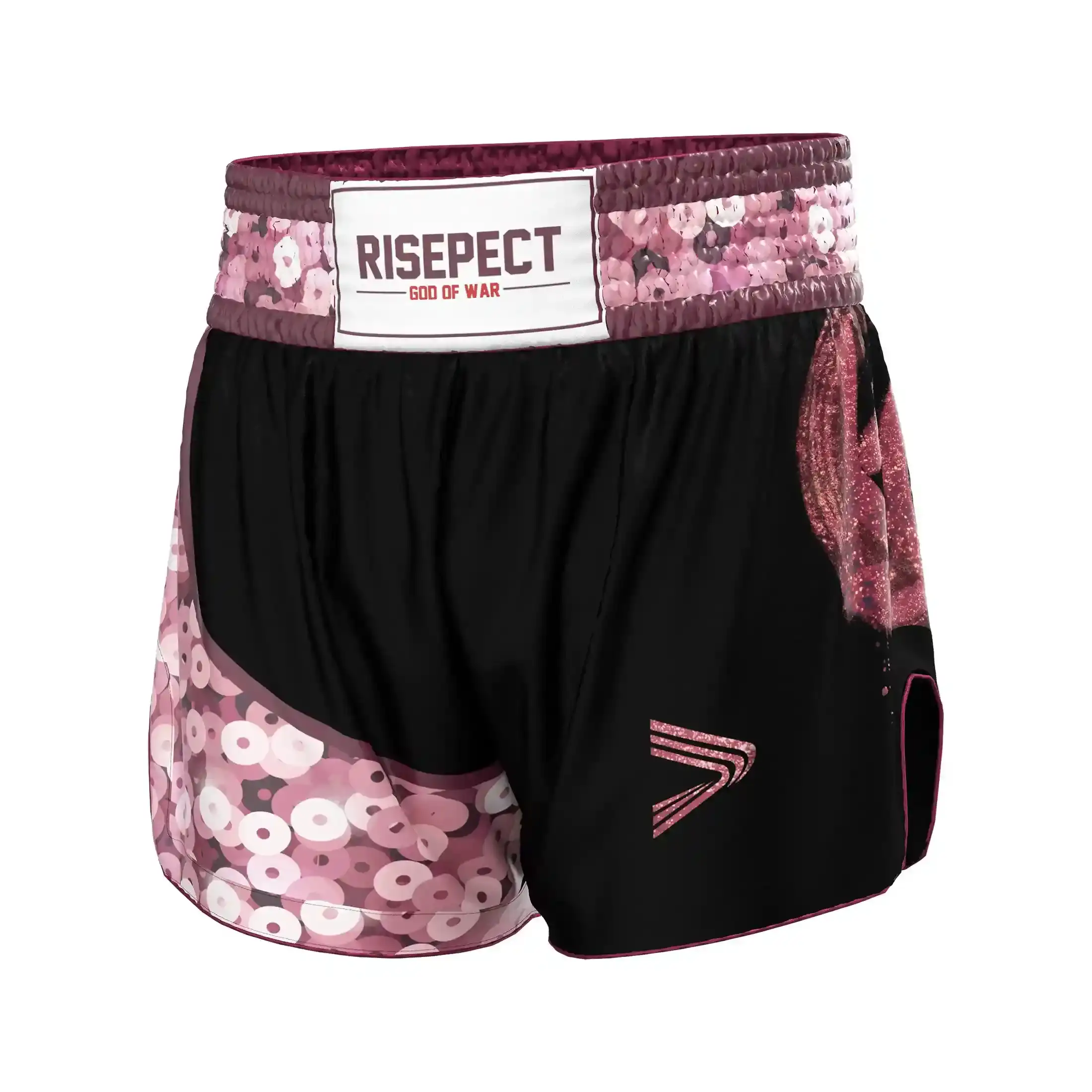 
                PINK ICON WOMEN HIGH WAIST BOXING MUAY THAI SHORTS