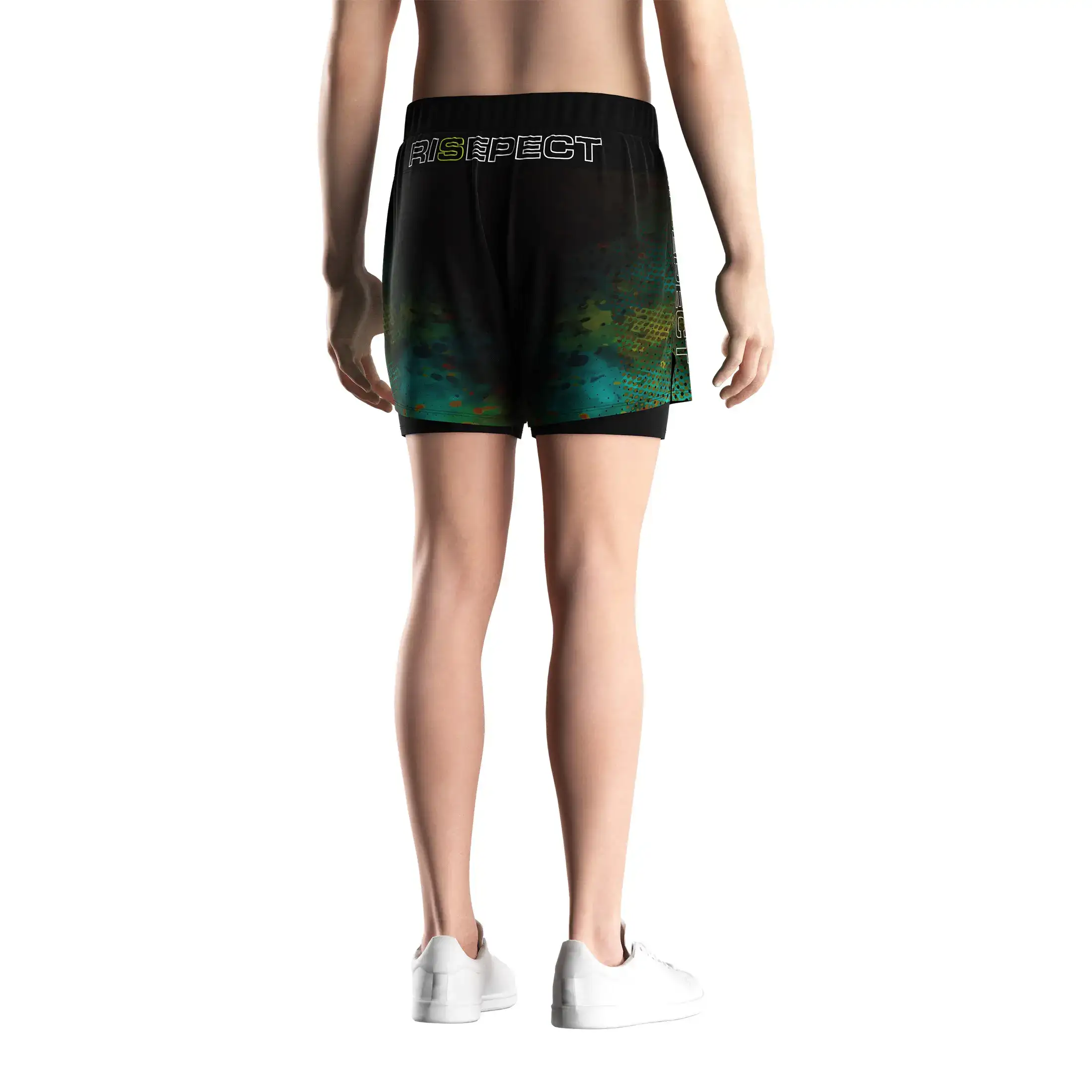 Forest camo training mma bjj double layer shorts
