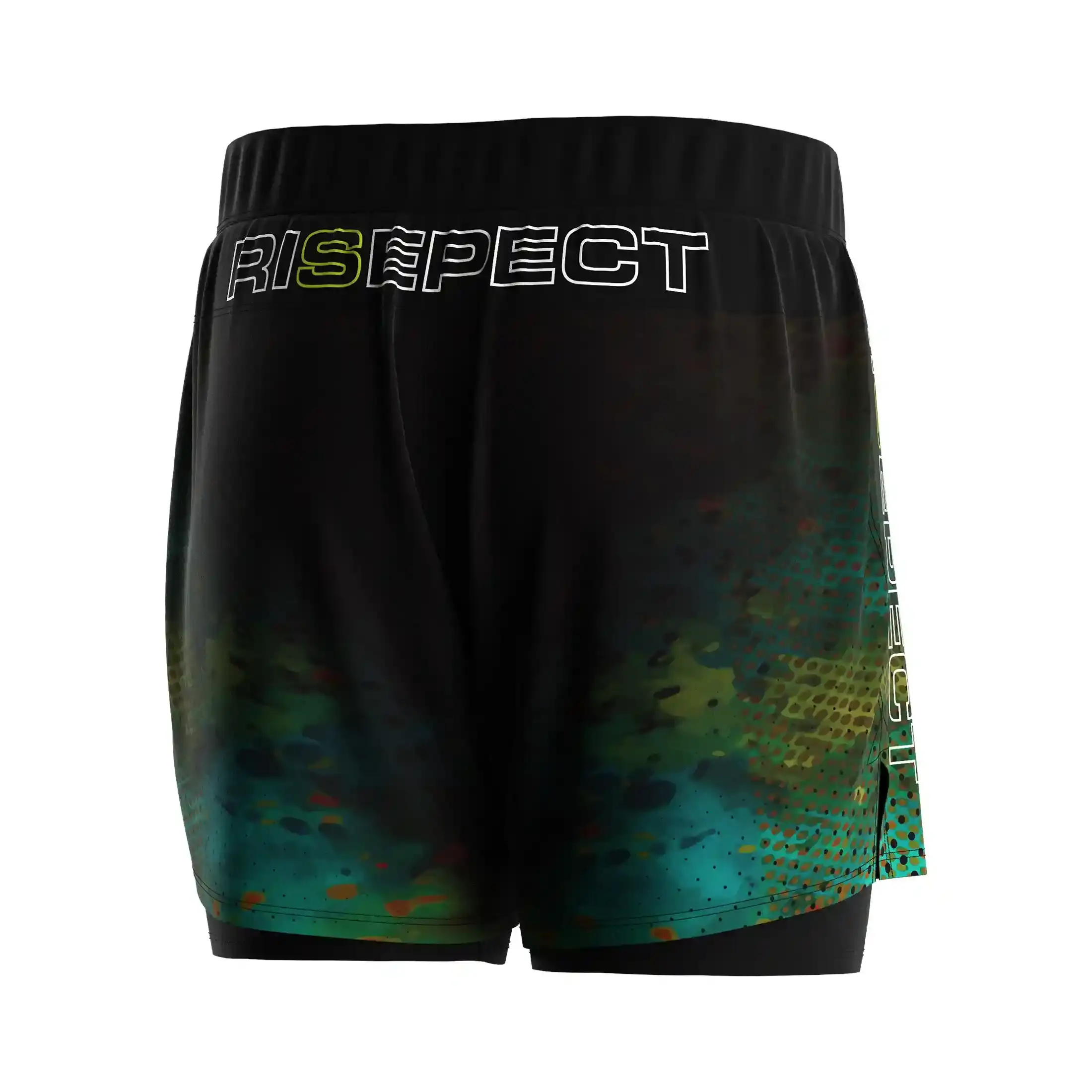 
                FOREST CAMO TRAINING MMA BJJ DOUBLE LAYER SHORTS