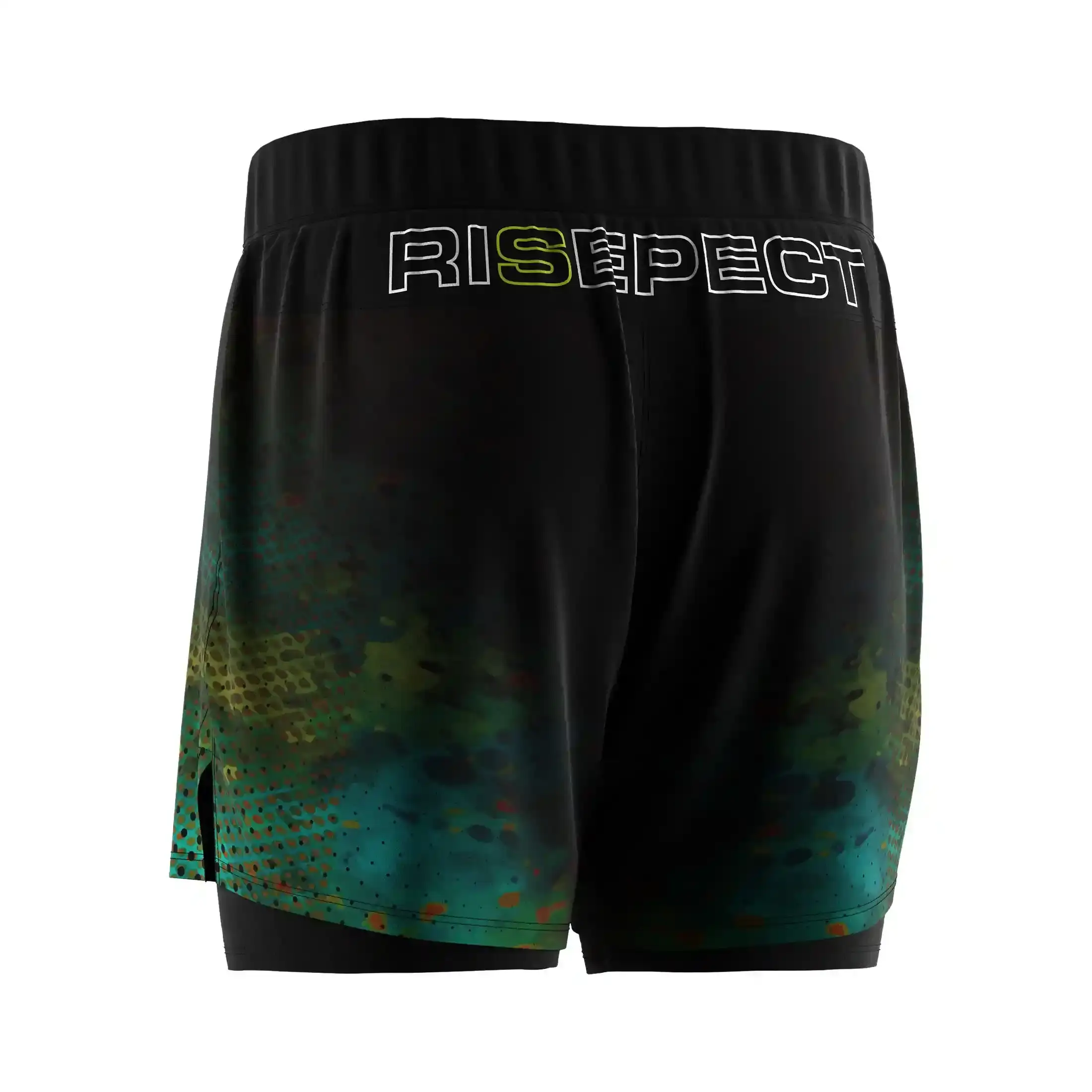 Forest camo training mma bjj double layer shorts