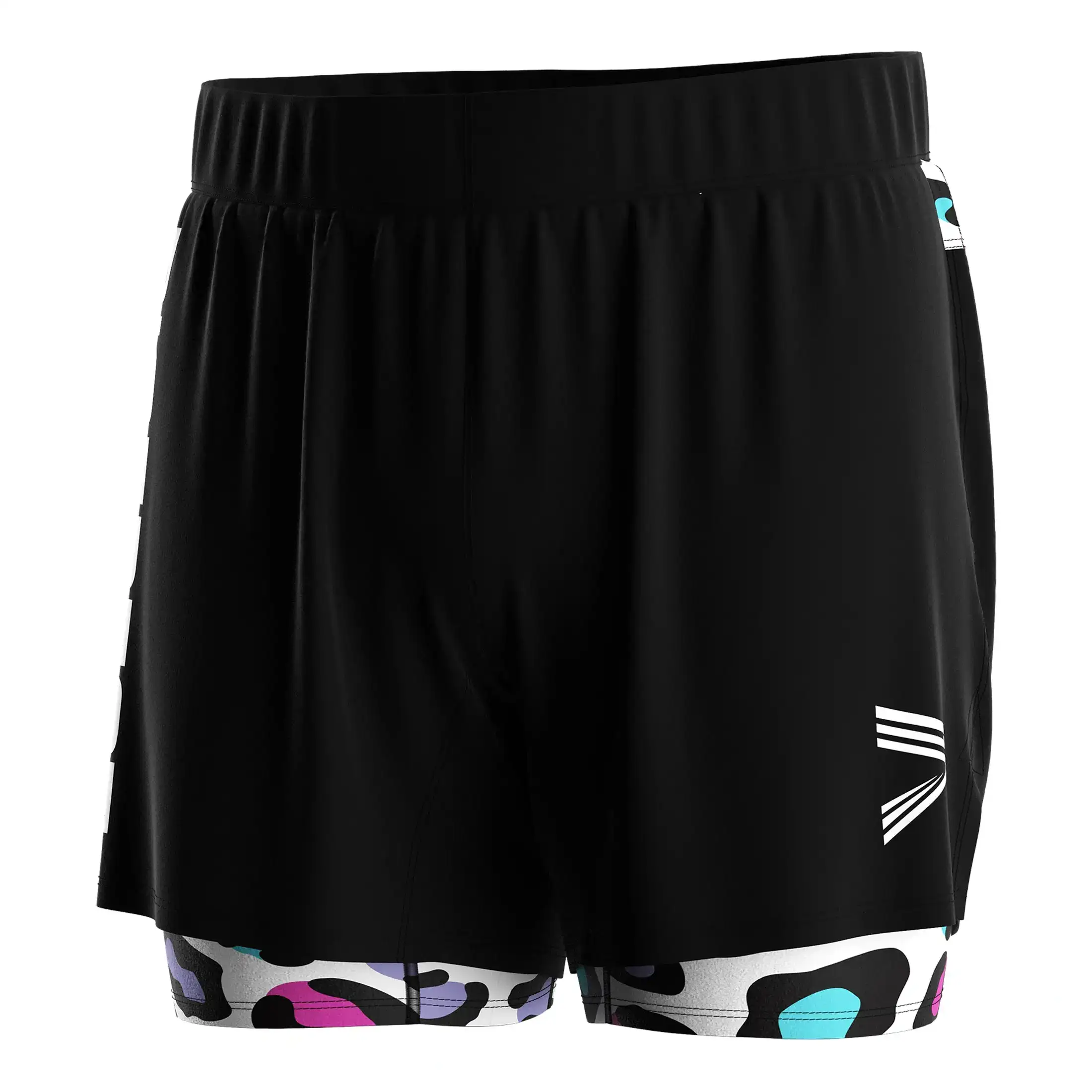 Colorful leopard no gi grappling 2 in 1 shorts