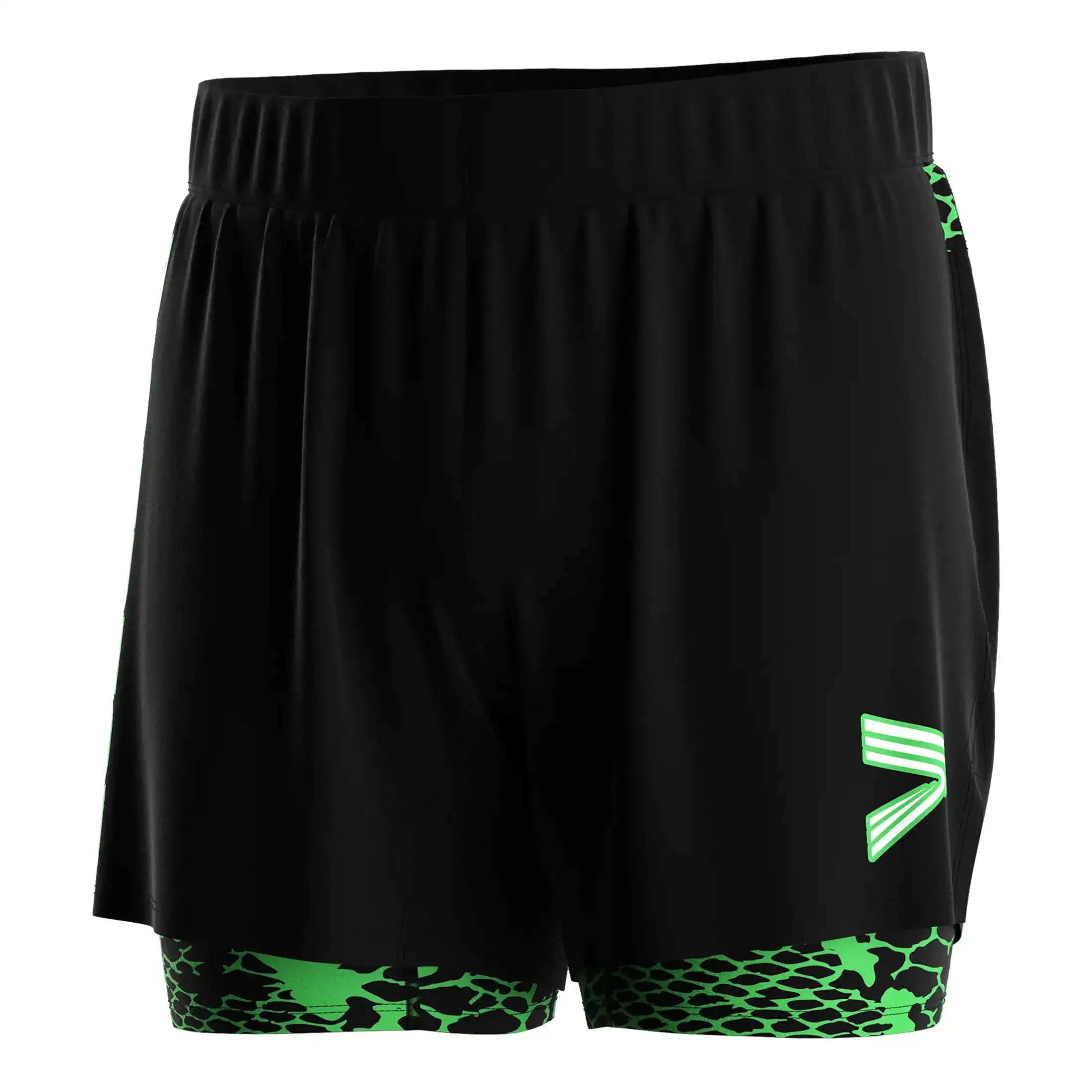 Green snake jiujitsu martial arts double layer shorts