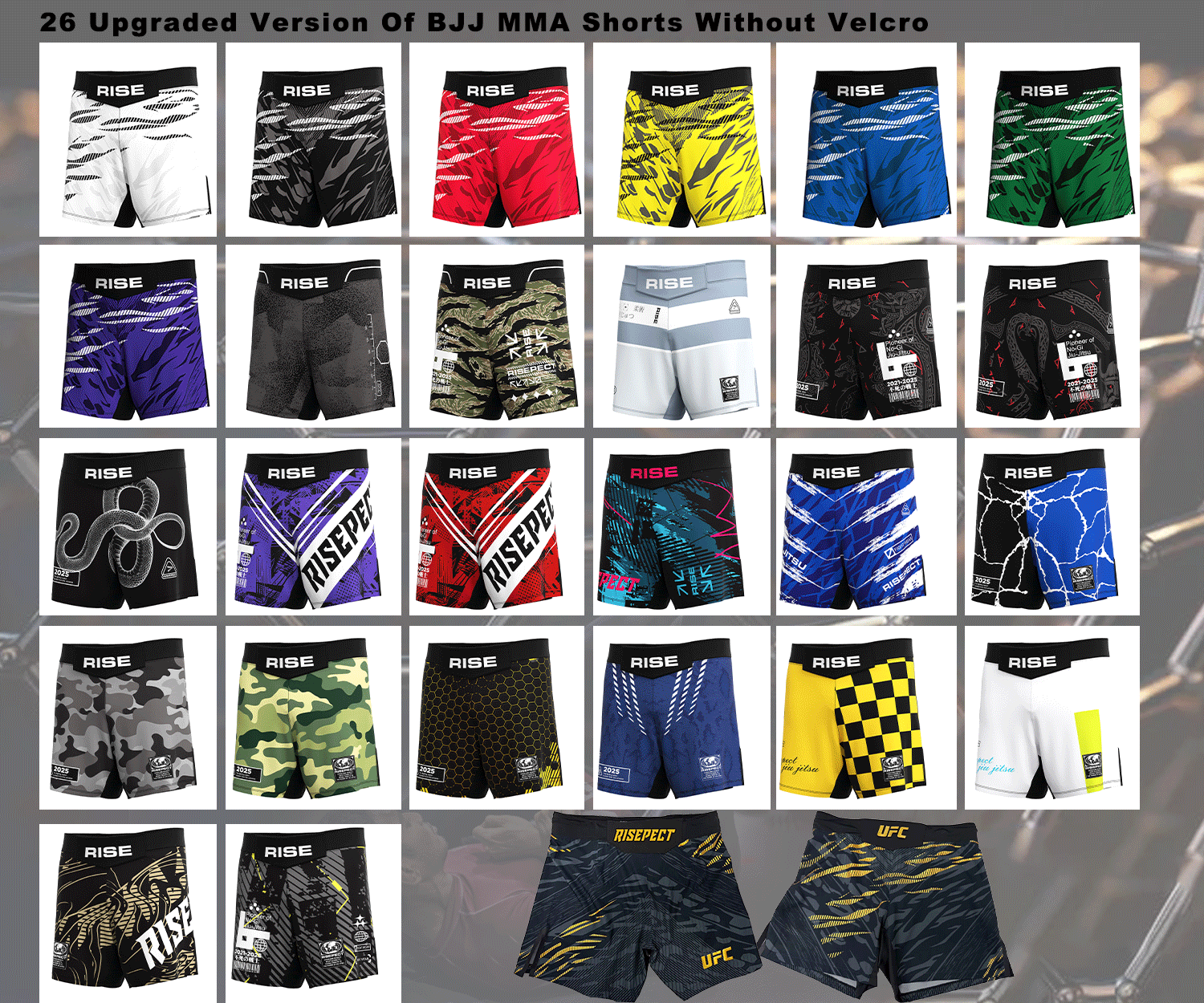 26 upgraded version of BJJ MMA shorts without velcro