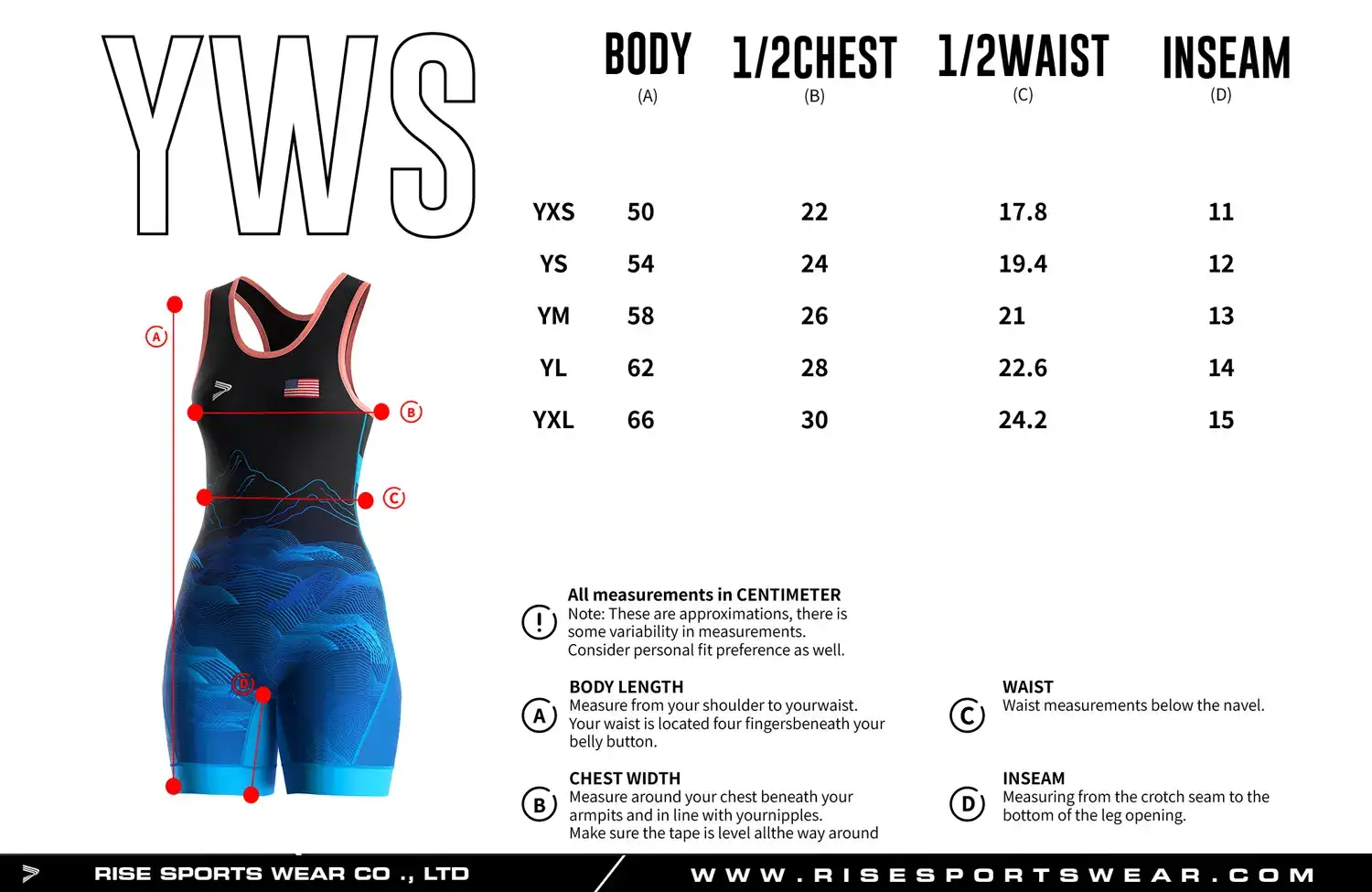 Youth Wrestling Singlet Sizes Chart: customize your own youth wrestling singlet sizes chart, or use Blue Mountain Design Women Wrestling Singlet's sizes chart