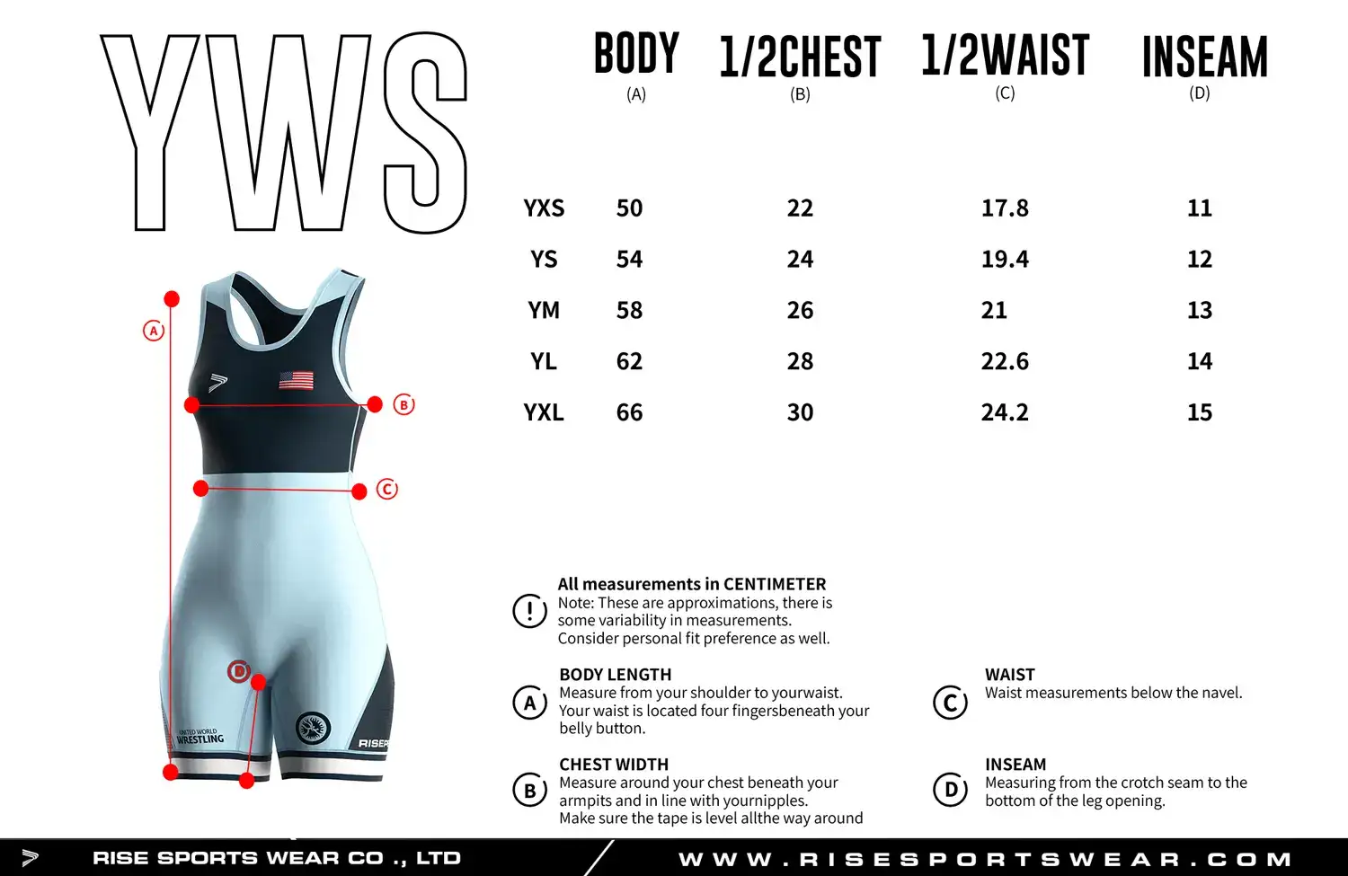 Youth Ice Edge Freely Singlet's Sizes Chart