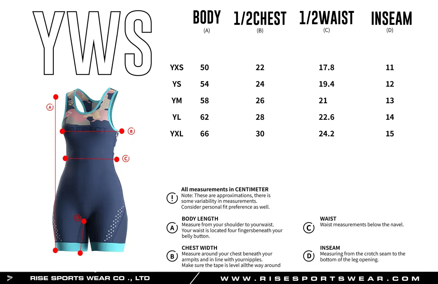 Customize your own brand/club/team youth wrestling singlet's sizes chart, or use our youth female singlet wrestling sizes chart