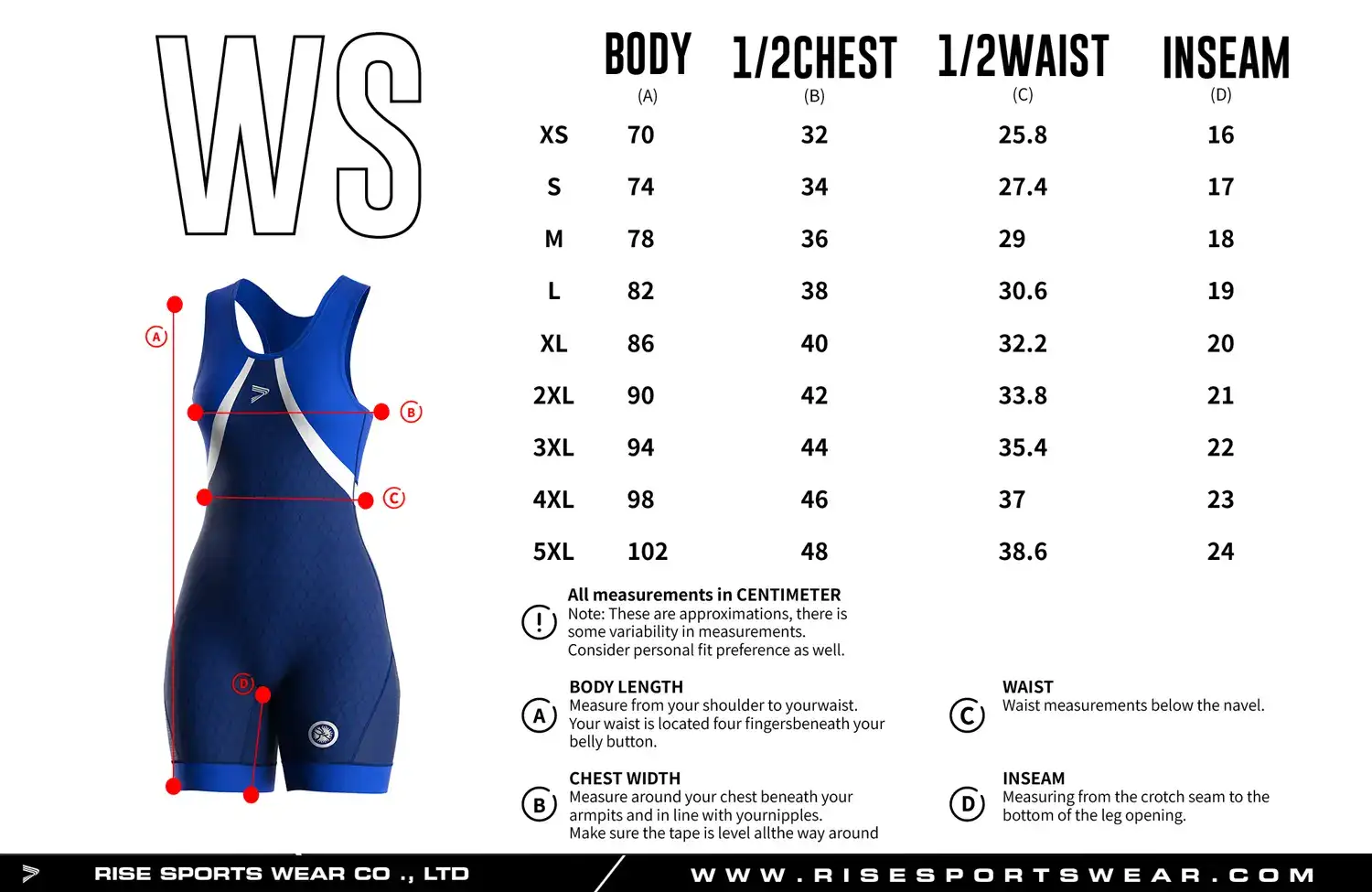 Royal Blue Women's Cut Wrestling Singlet's Sizing Customize your brand/club/team wrestling uniform women singlet's sizing, or choose our royal blue women's cut wrestling singlet's sizing.