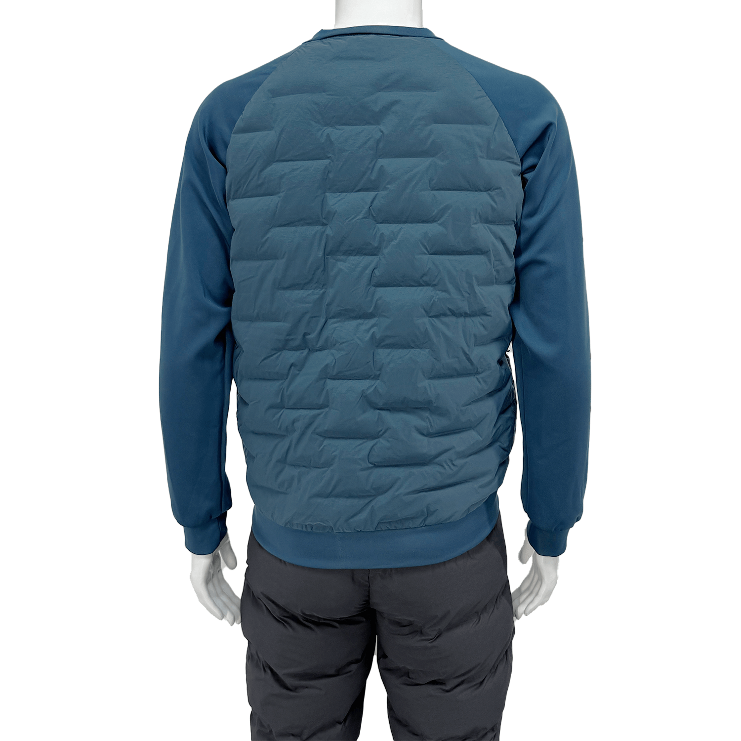 Male Model in Midnight Blue Mountain Custom Down Jacket Back View Male Model in Midnight Blue Mountain Custom Down Jacket Back View