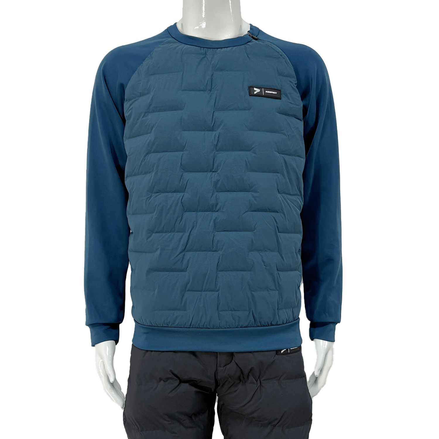 Male Model in Midnight Blue Mountain Custom Down Jacket Front View Male Model in Midnight Blue Mountain Custom Down Jacket Front View