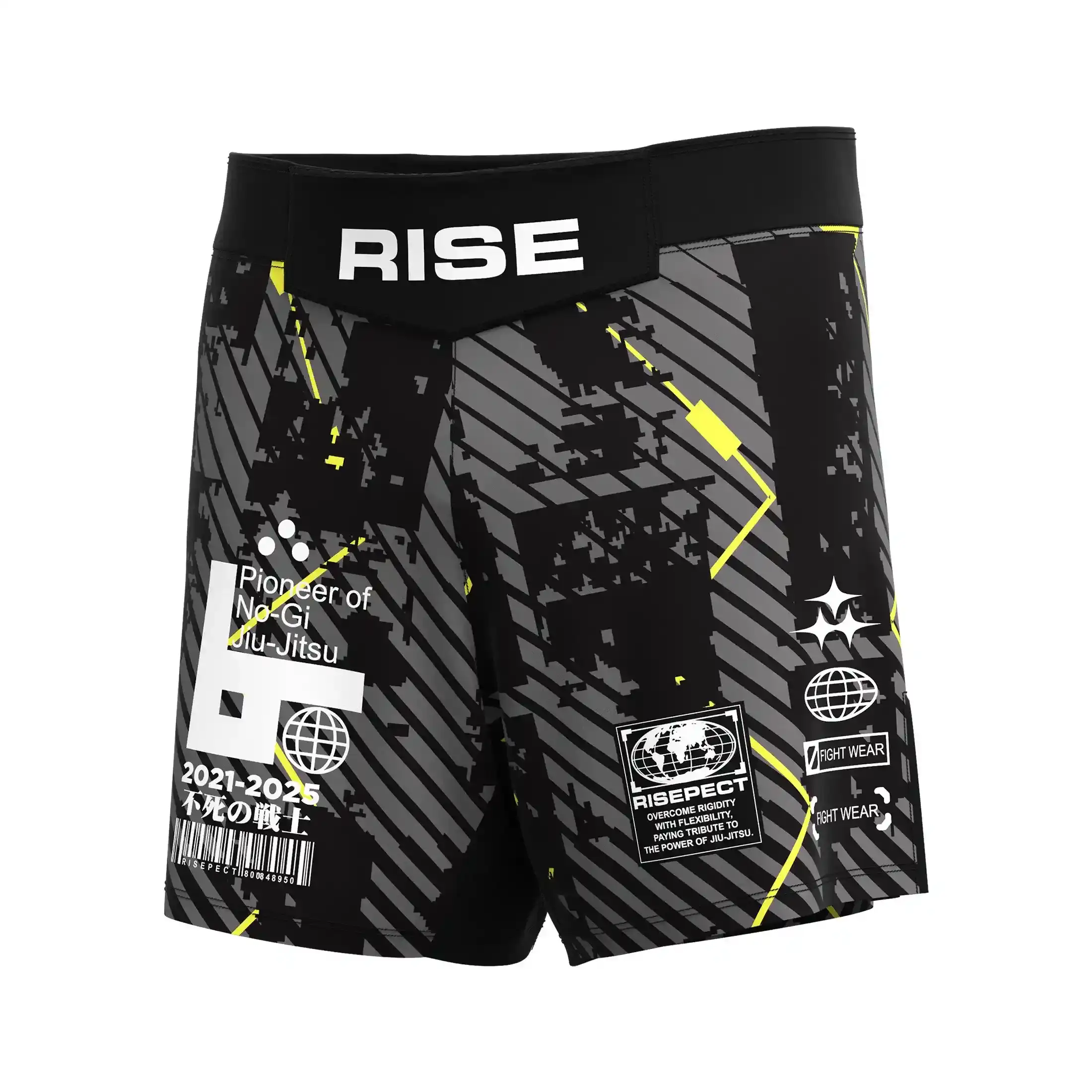 
                RISE Black Gold Lines MMA Shorts Premium BJJ Grappling Gear