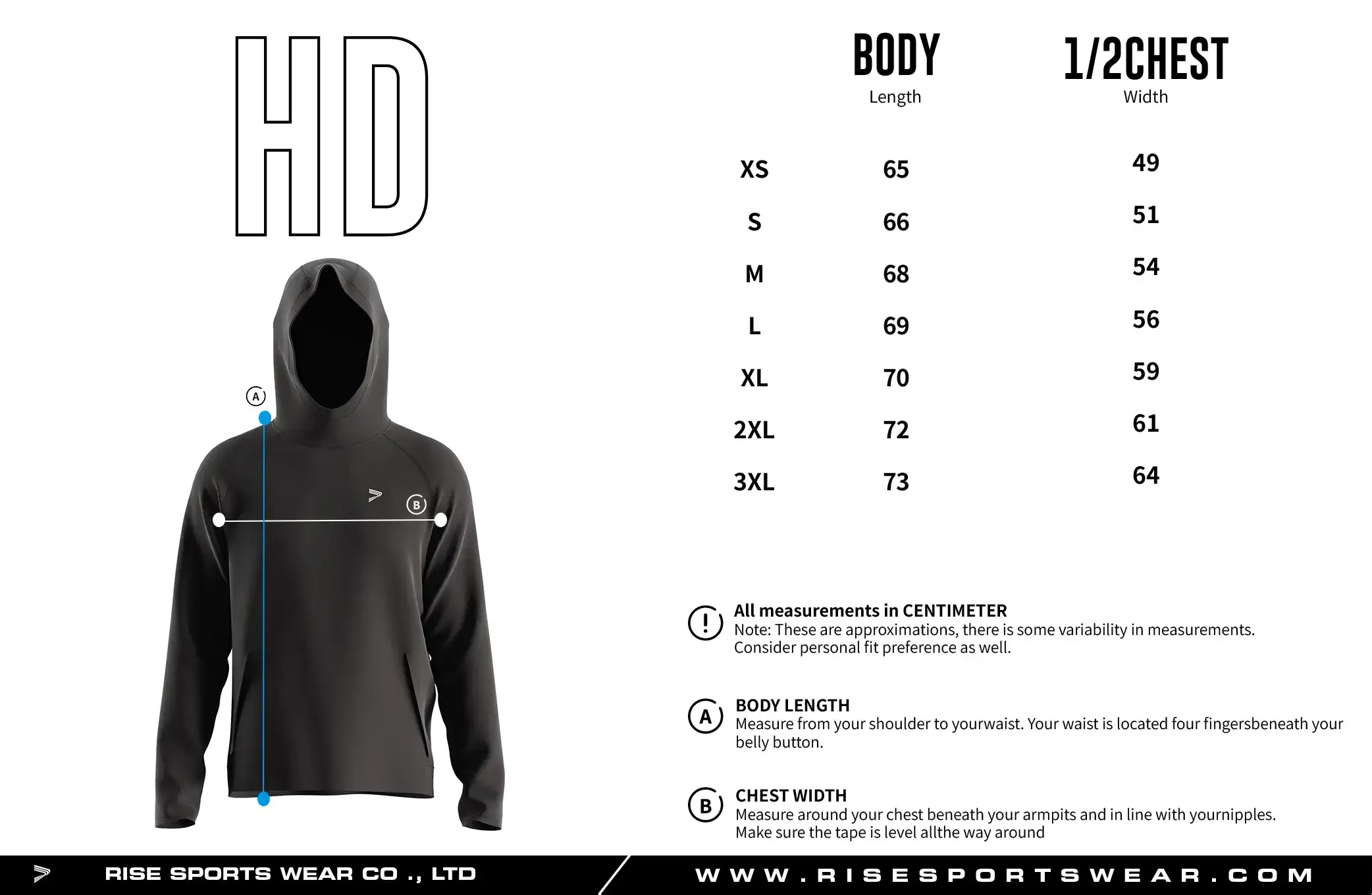 Choose our RISE charcoal gray mens fitness training hoodie's sizing, or custom your own brand/club/team mens fitness training hoodie's sizing.