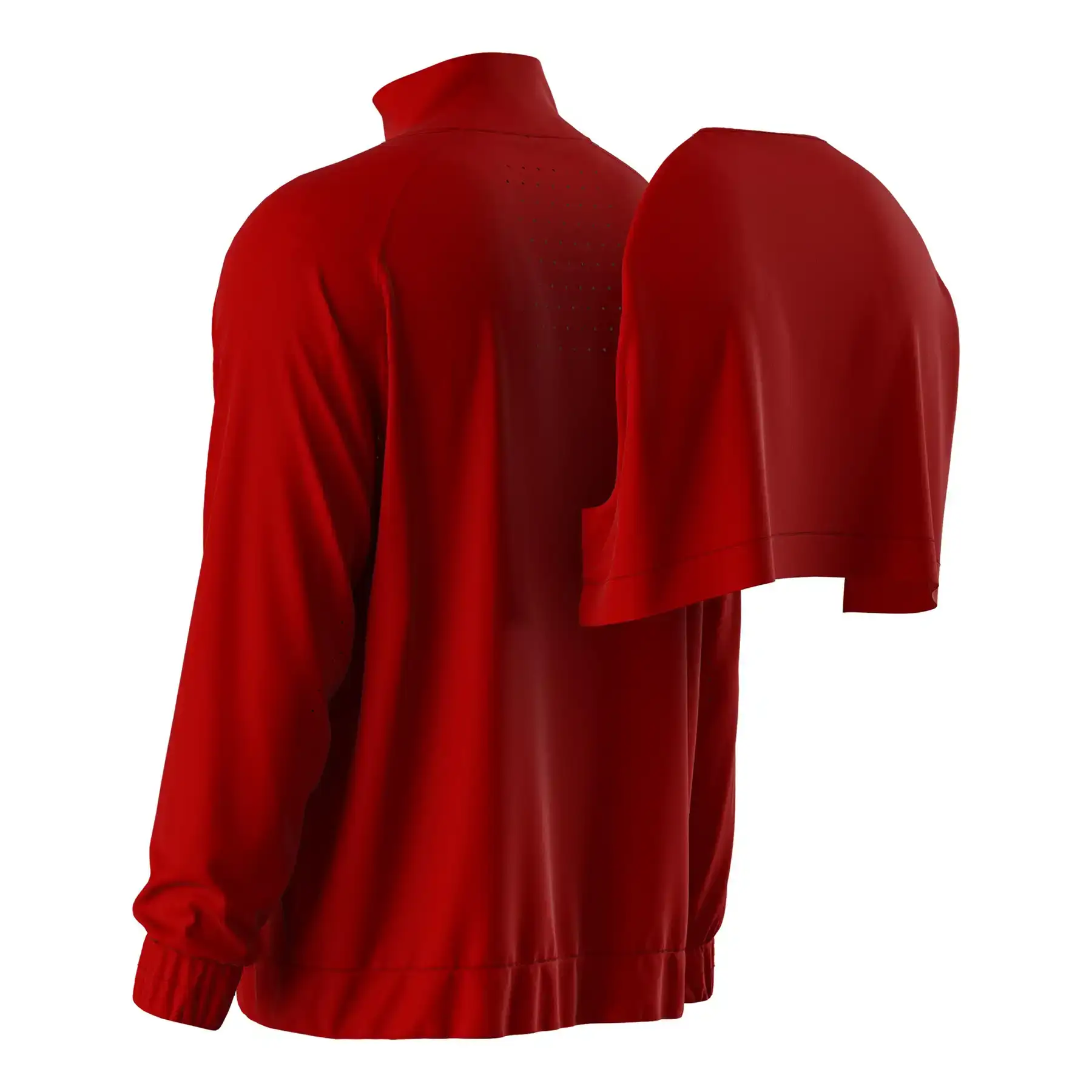 Men's athletic lightweight zip up jacket with windproof fabric and laser-cut ventilation design.