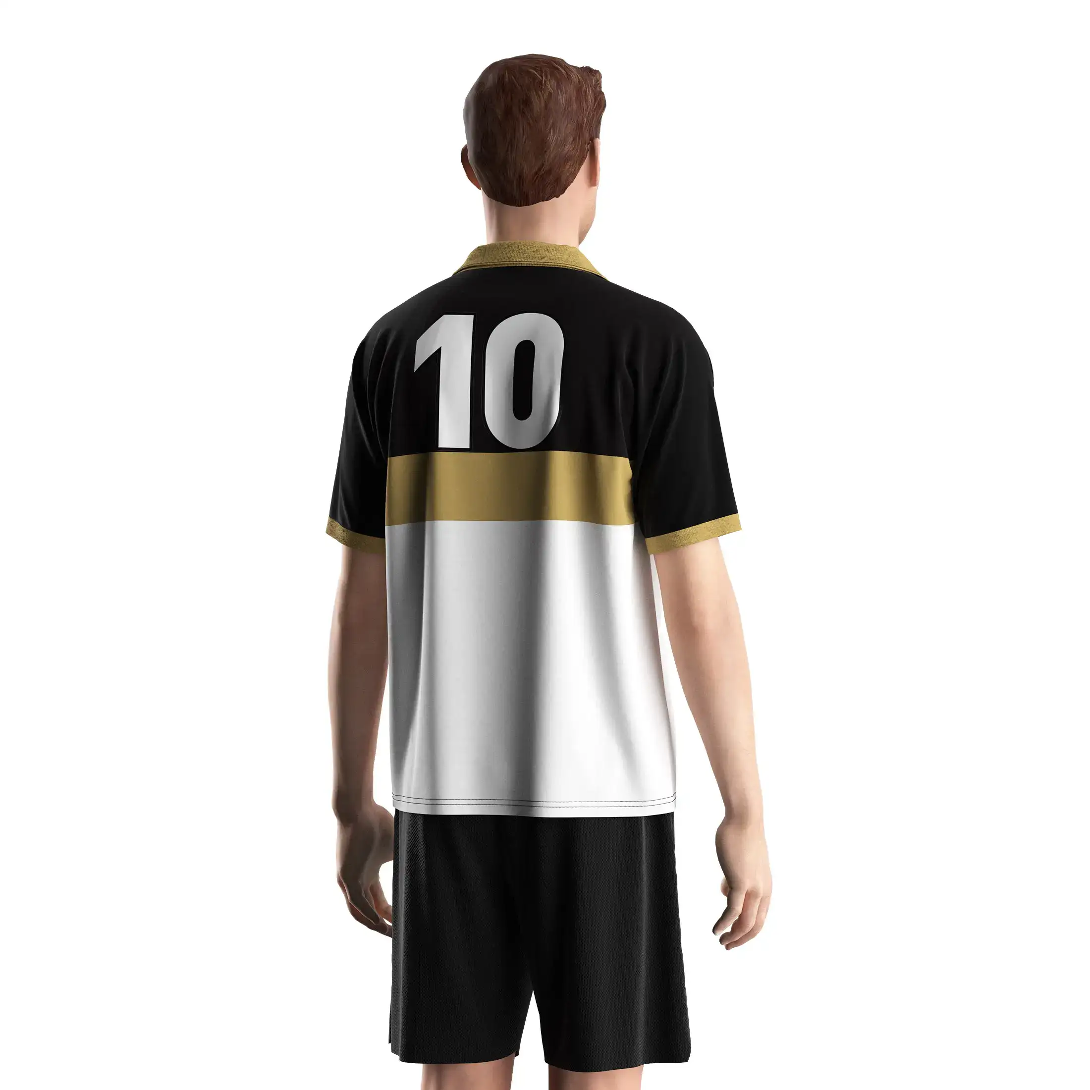 
                Fold Collar Soccer Jersey V-cut Fit Shirt Custom Bulk Team Orders