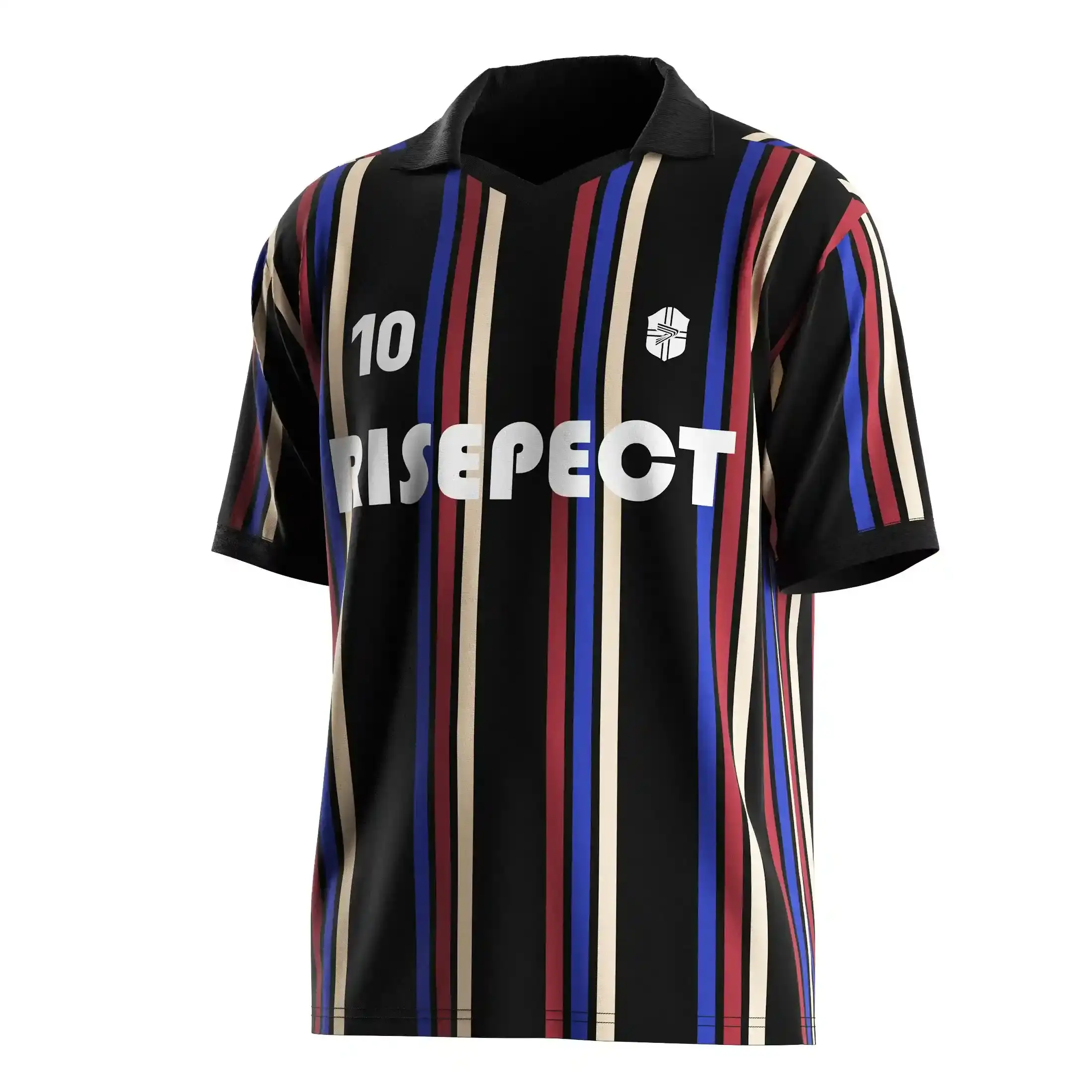 
                Vintage Soccer Jersey B2B Supplier Fold Collar V-cut Style T-shirt
