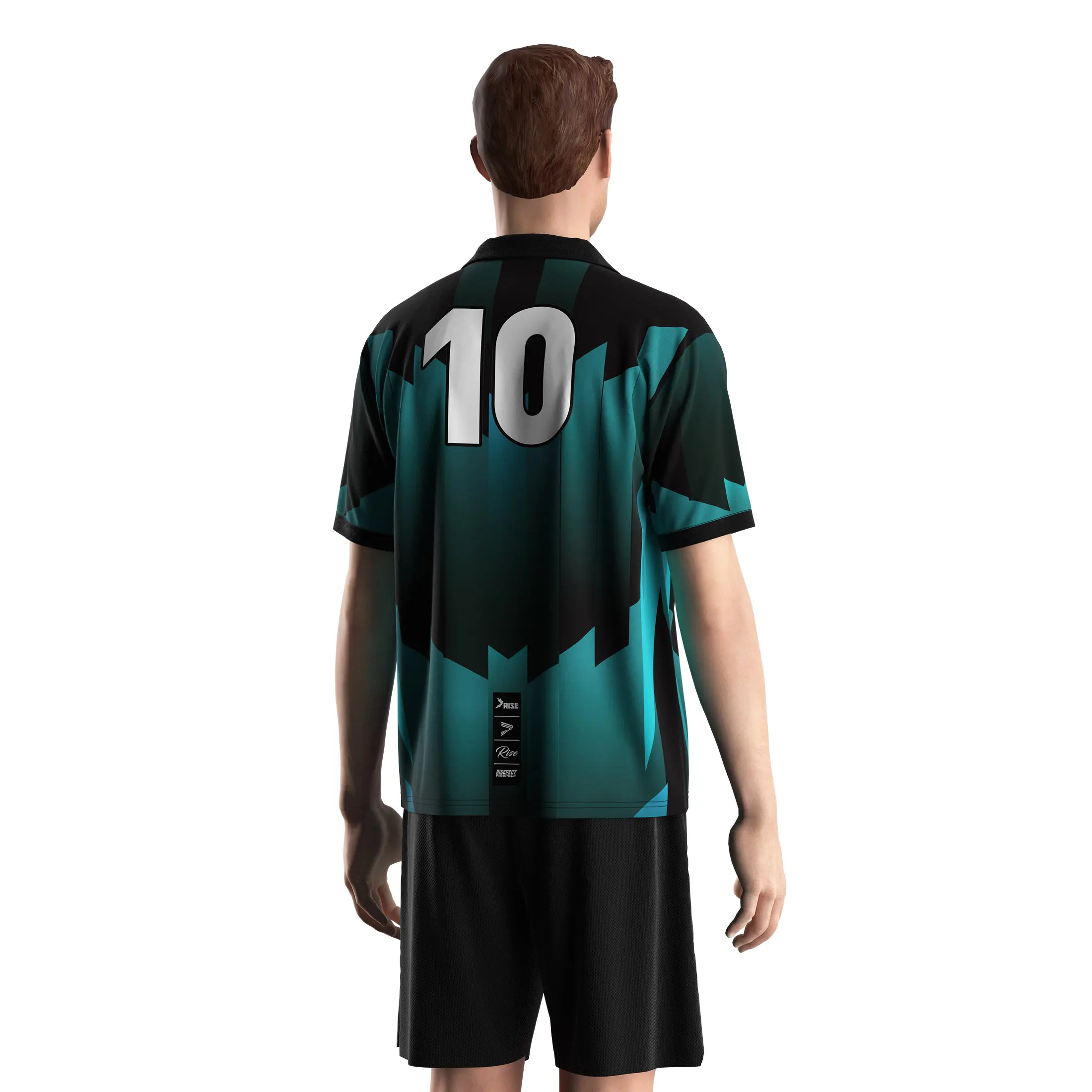 
                Fold Collar Soccer Shirt V-Cut Neck Jersey OEM Bulk Teamwear