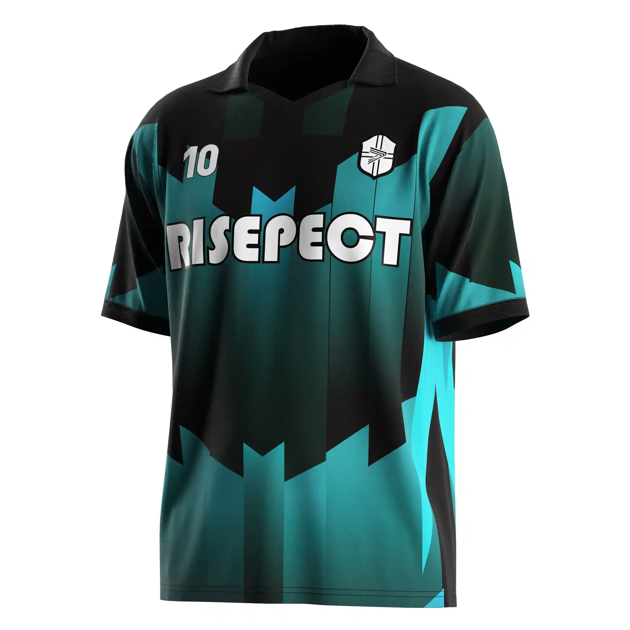 
                Fold Collar Soccer Shirt V-Cut Neck Jersey OEM Bulk Teamwear