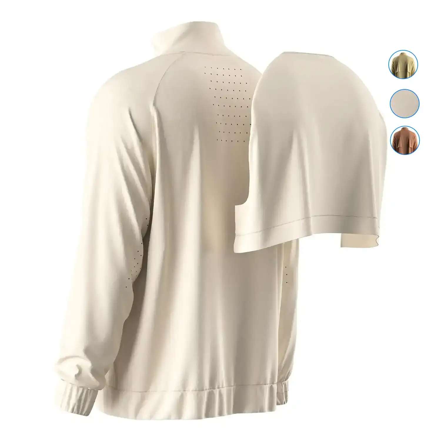 
                Beige Full Zip Lightweight Jacket Gym Mens Zip Jacket No Hood Factory