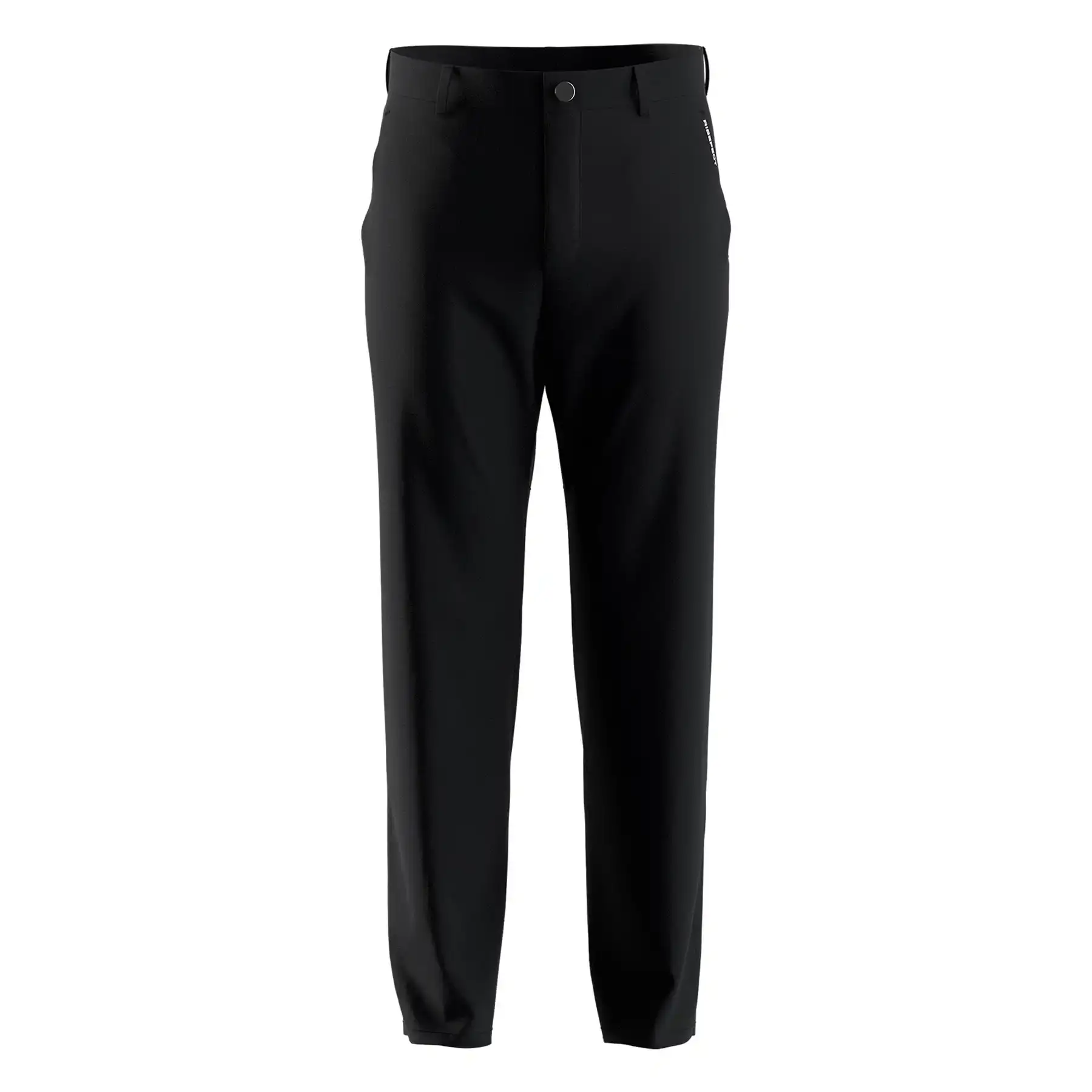 The Front View of Men's Golf Pants Straight Fit 5-pocket Black - Style 3