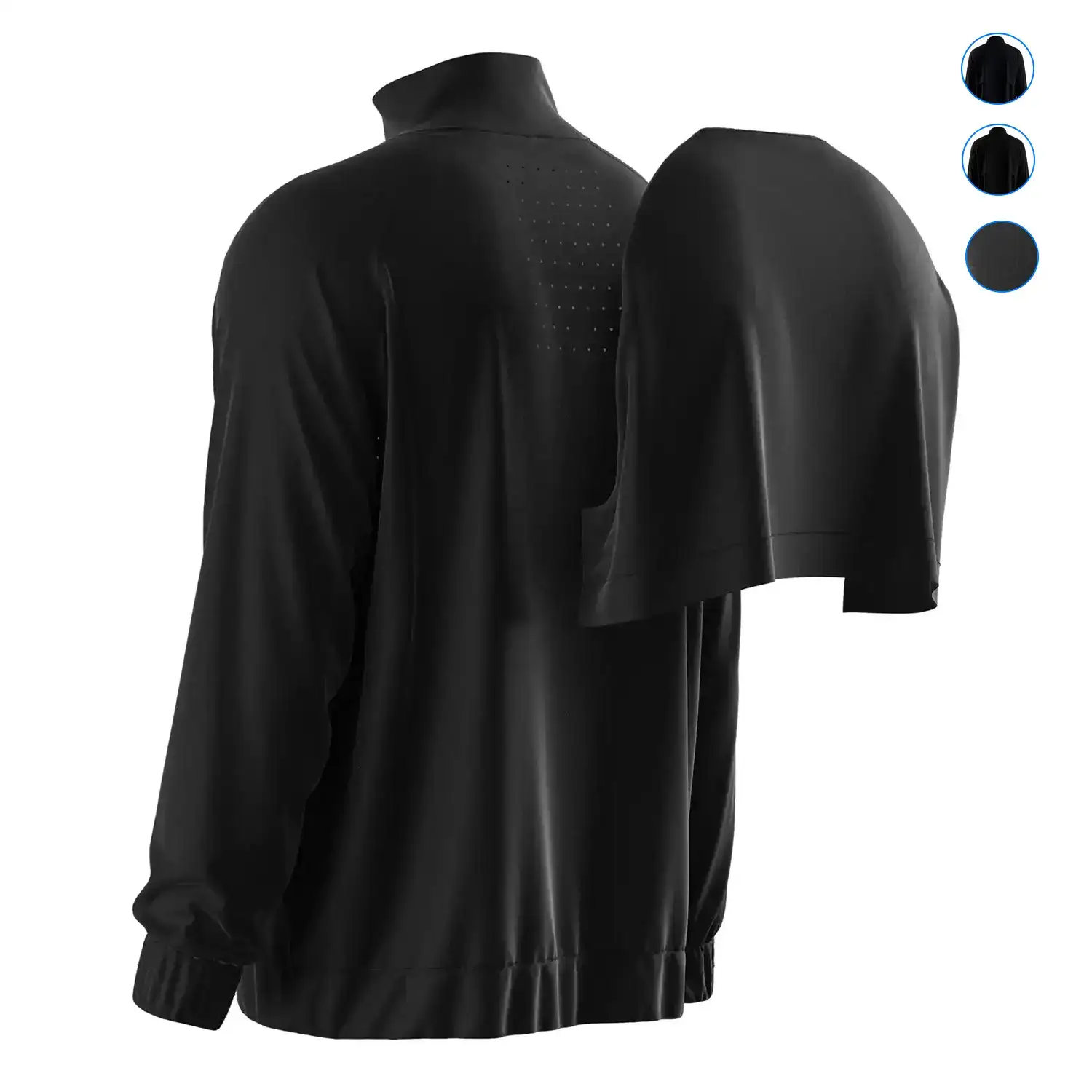 
                Black Mens Full Zip Jacket Gym Lightweight Zipper Jacket Bulk Supply
