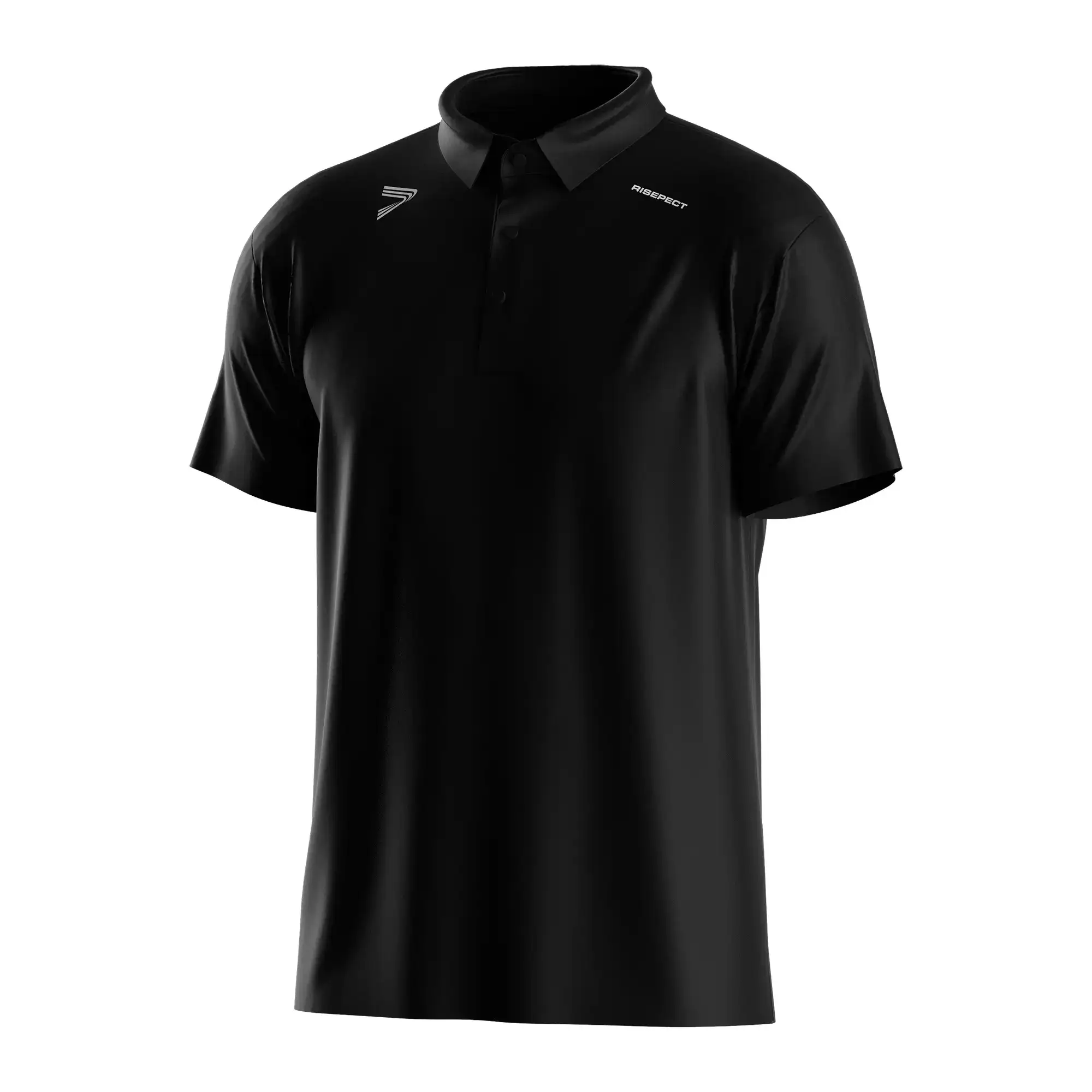
                Black Heat-bonded Golf Polo Shirt 3-button Short Sleeve Custom Orders