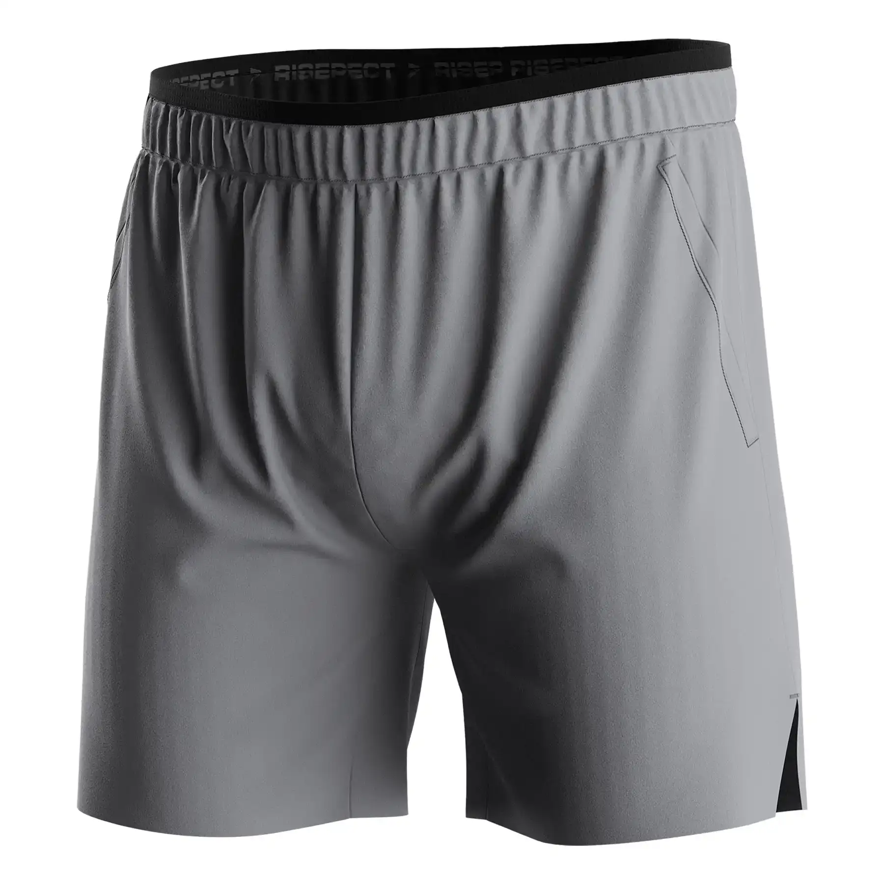 The Front View of Silver Gray Training Shorts 2.0 Custom BJJ Shorts - Style 3