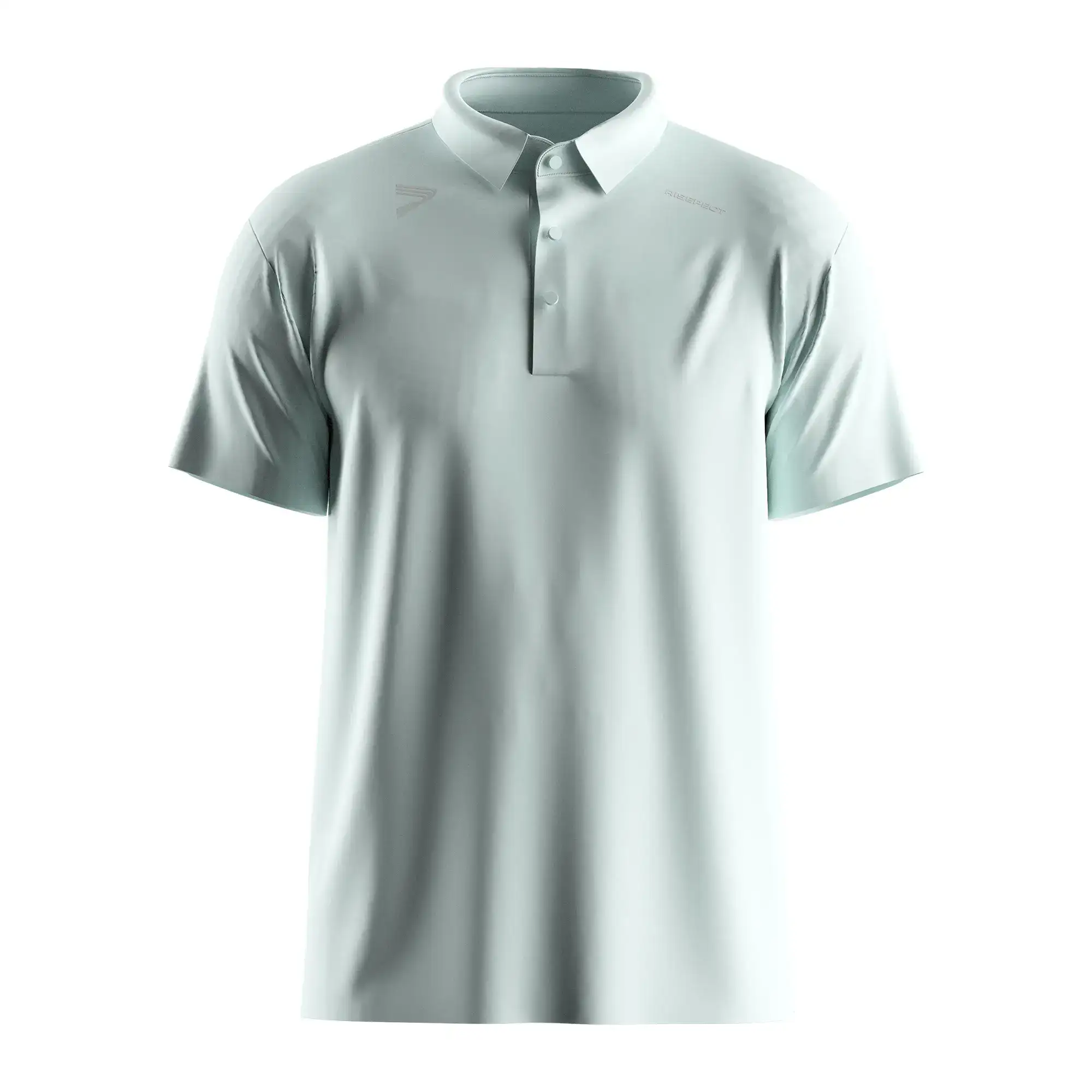 The Front View of Sky Blue Heat-bonded Golf Polo Shirt Short Sleeve - Style 4