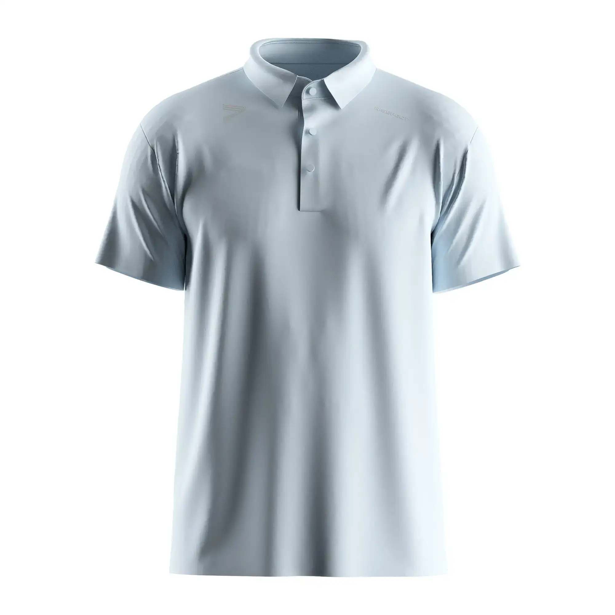 The Front View of Sky Blue Heat-bonded Golf Polo Shirt Short Sleeve - Style 6