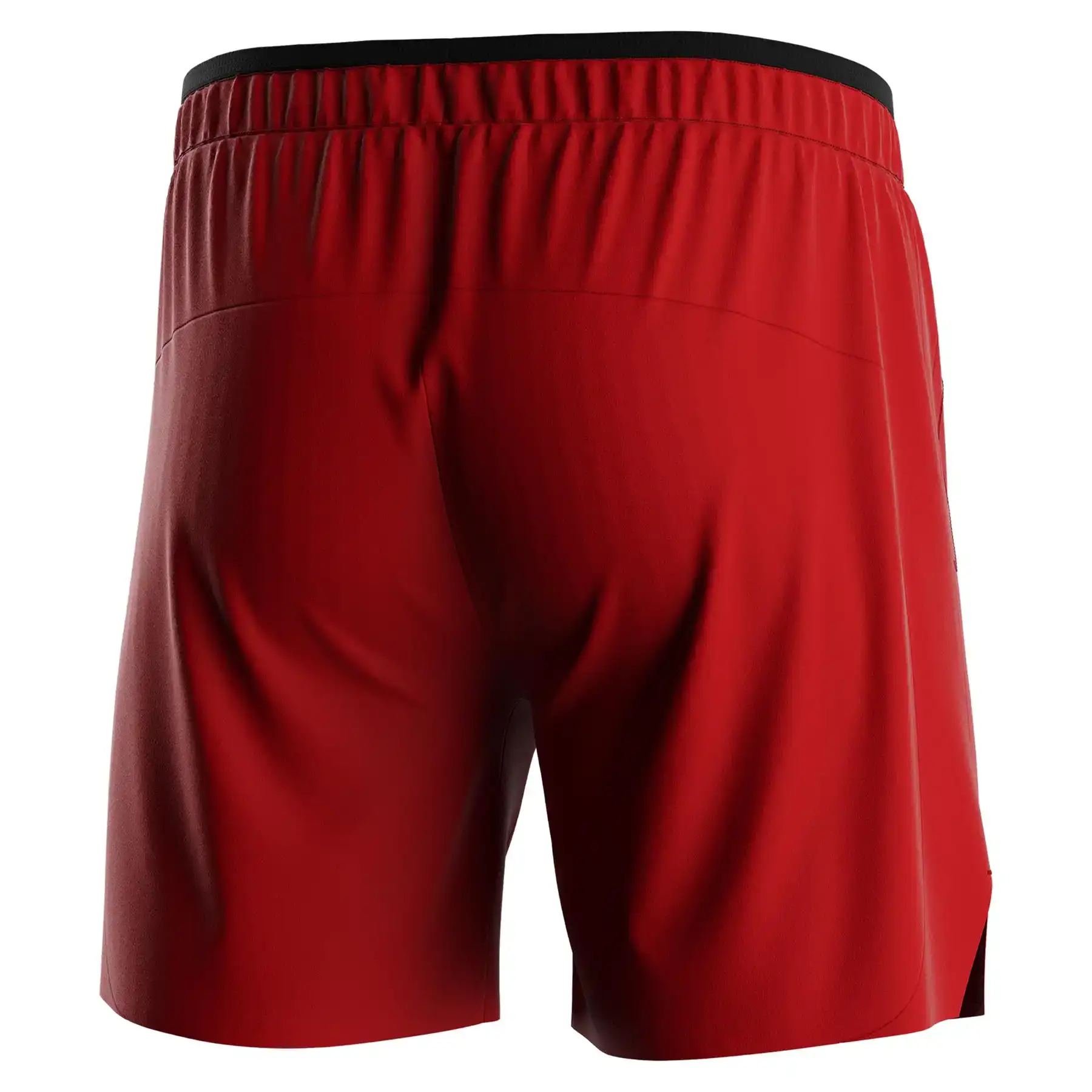 The Back View of Vermilion Red Training Shorts 2.0 Nogi Shorts - Style 2