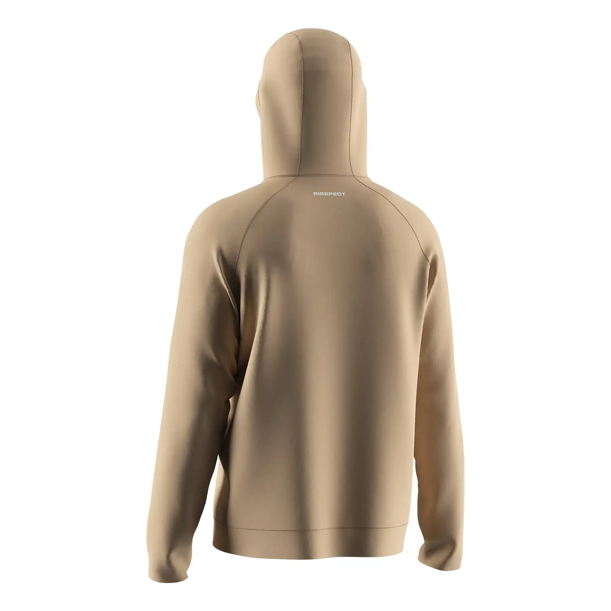 The Back View of Earthy Yellow Fitness Hoodie Without Ribber Slim Fit Team Orders - Style 1
