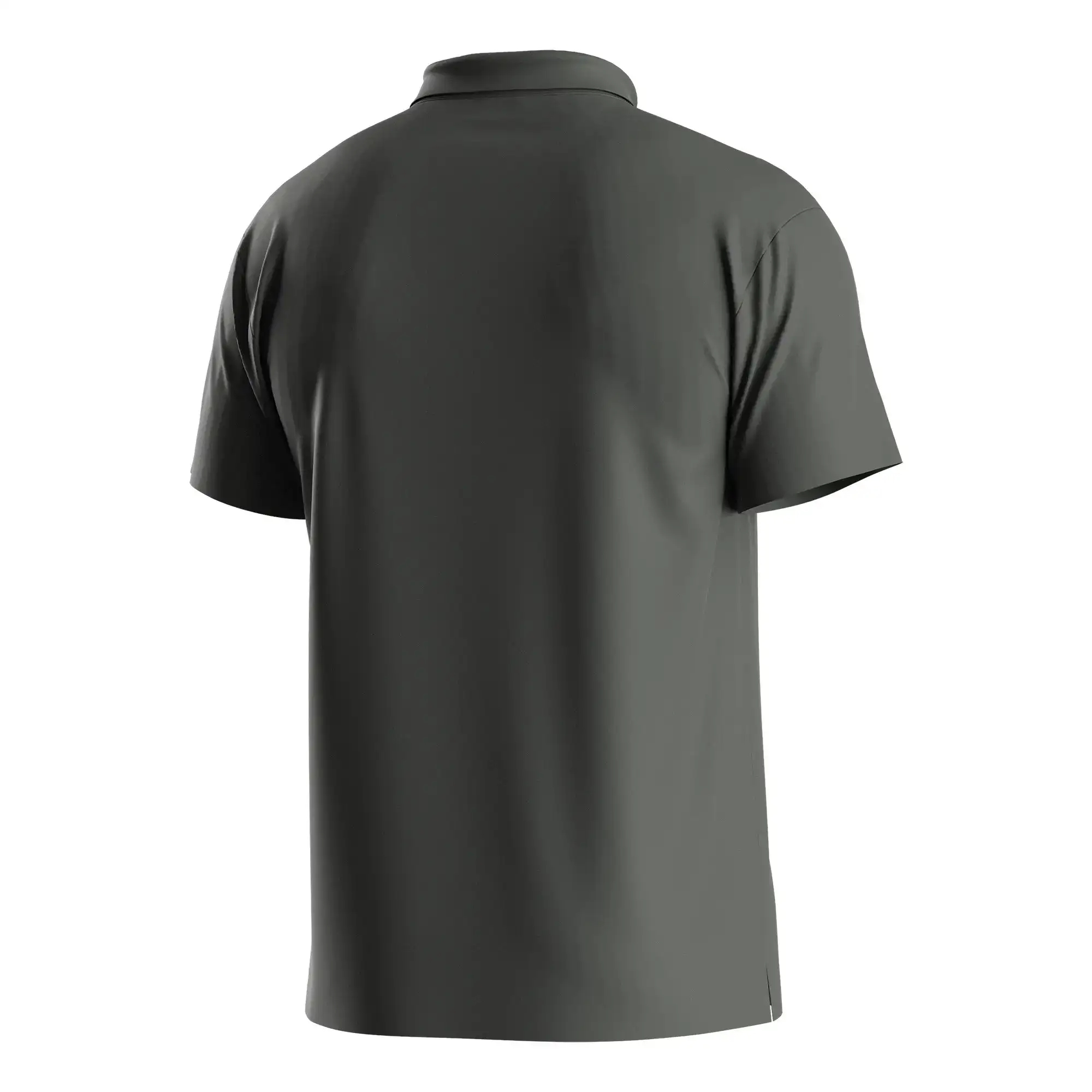 The Back View of Business Uniform Gray Premium Heat Fusion Golf Polo Short Sleeve - Style 1