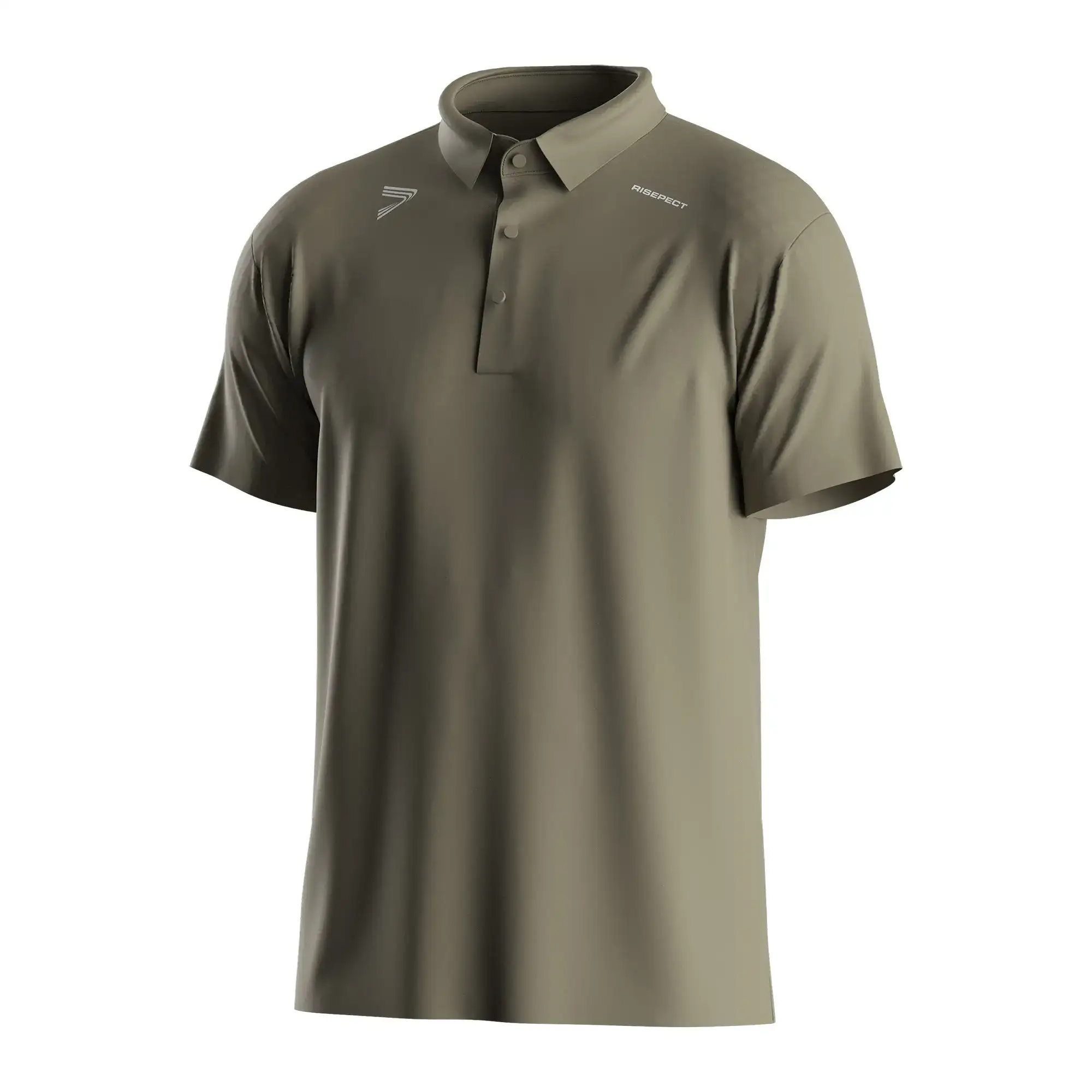 The Front View of Green Heat-bonded Golf Polo SS Shirt Professional Team Uniform - Style 1