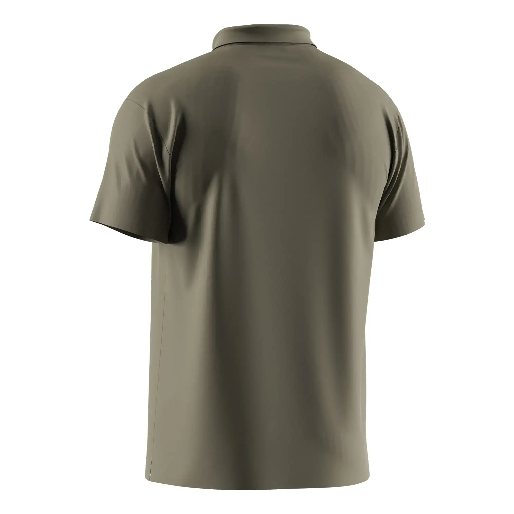 The Back View of Green Heat-bonded Golf Polo SS Shirt Professional Team Uniform - Style 1