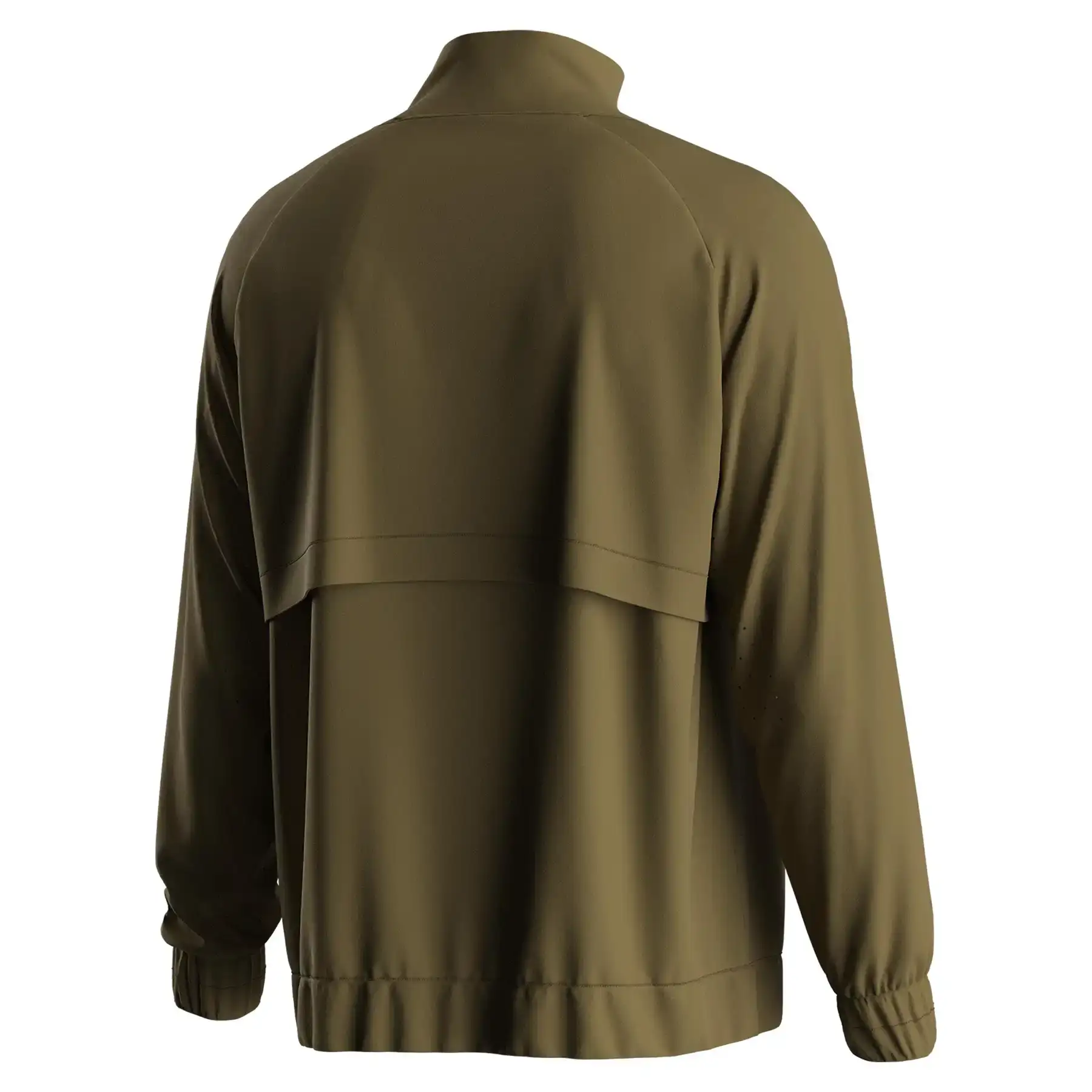 The Back View of Olive Spectrum Jacket W/ Back Flap & Full Zipper Coat - Style 1
