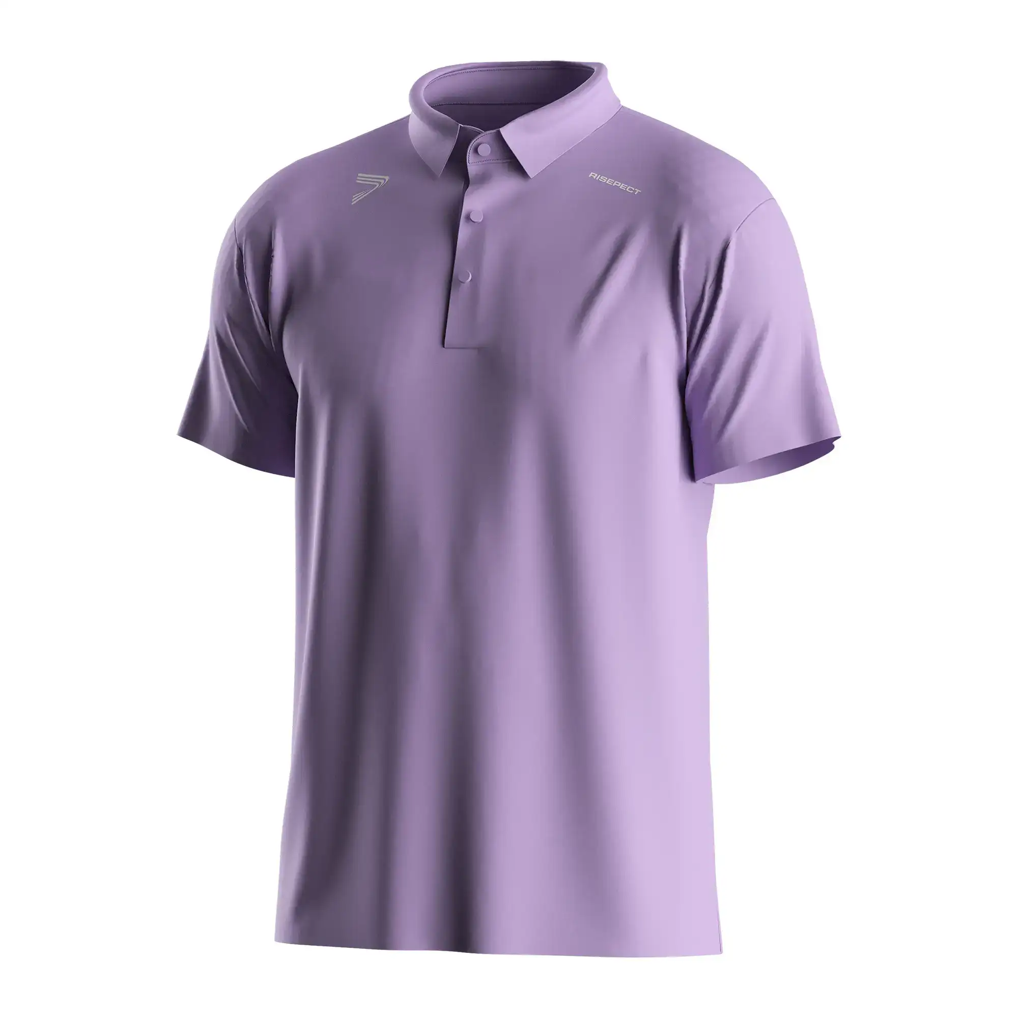The Front View of Purple Heat-fused Golf Polo Shirt SS for Executive Team Apparel - Style 1