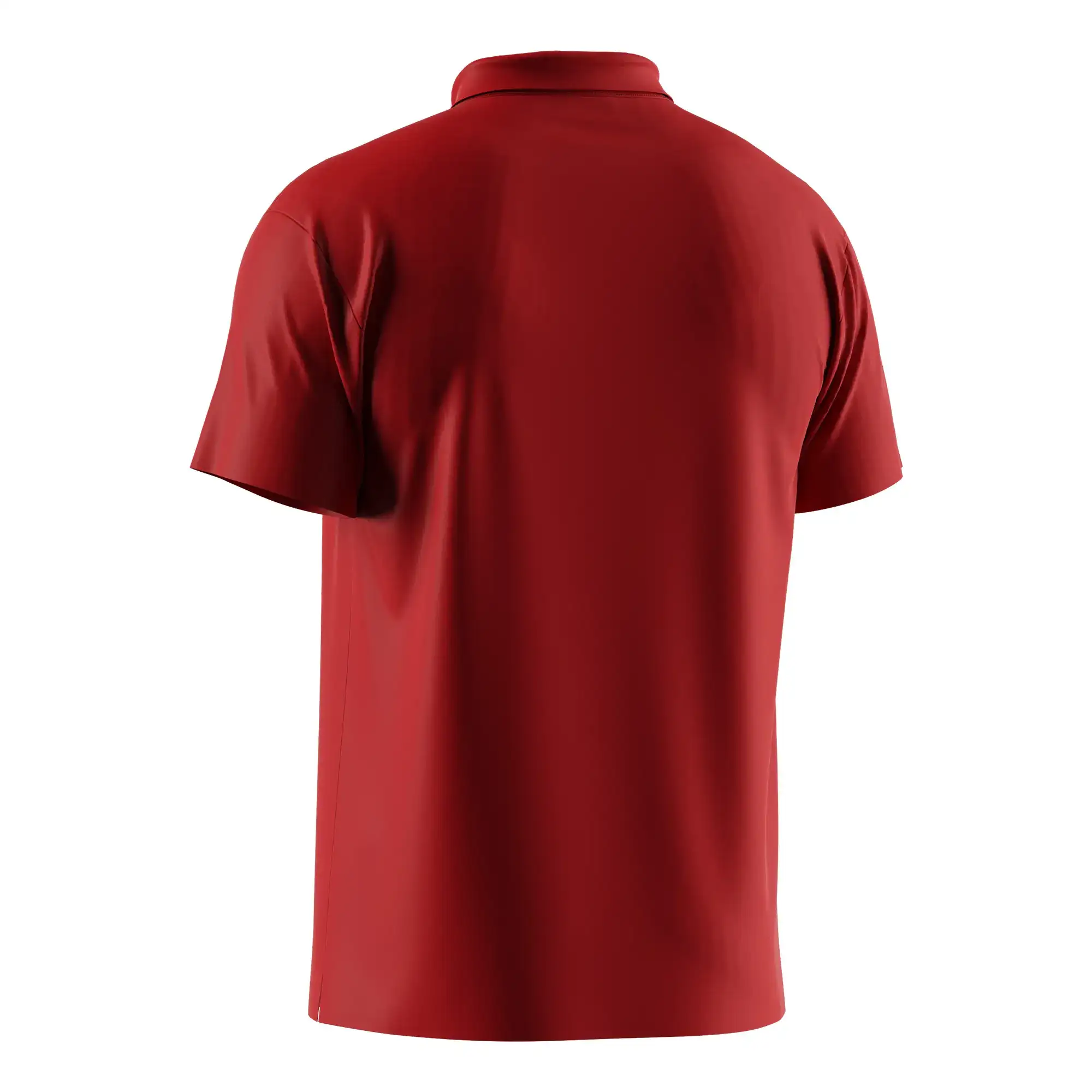 The Back View of Red Premium Heat-bond Golf Polo Short Sleeve Corporate Team Uniform - style 1