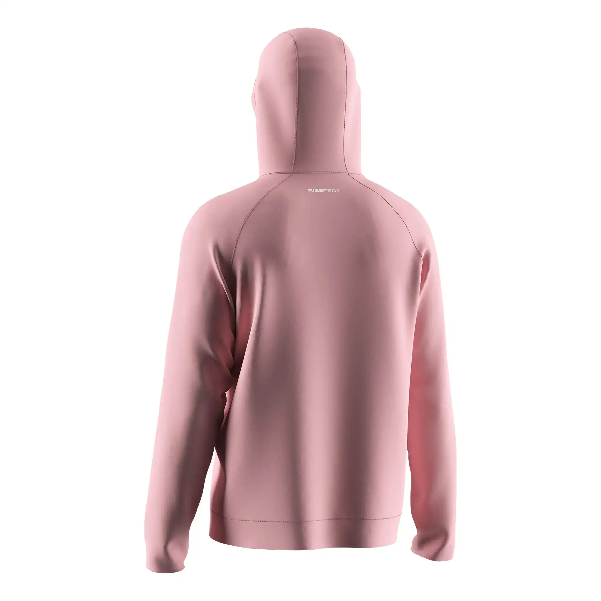 The Back View of Solid Pink Gym MMA Hoodie Without Ribber Slim Fit Wholesale Bulk - Style 1