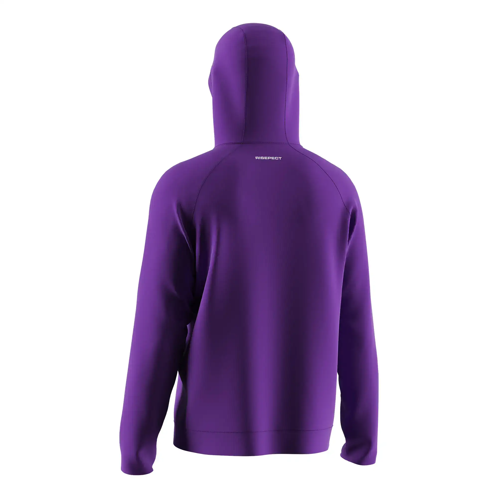 The Back View of Solid Purple Hoodie Without Ribber Slim Fit Coat - Style 1