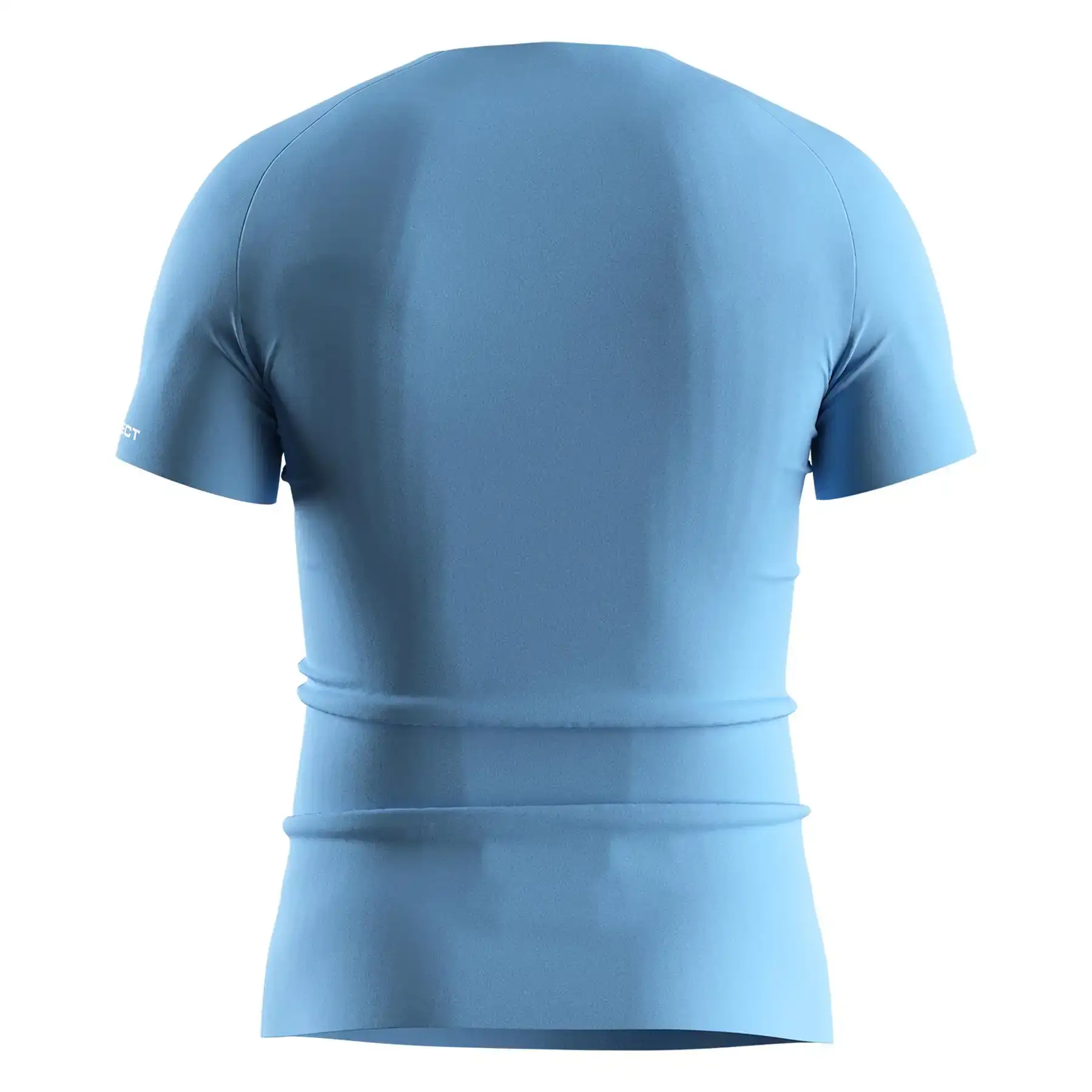 
                Blue Seamless Heat-Glued Tech Men's Compression Tee Bulk Factory