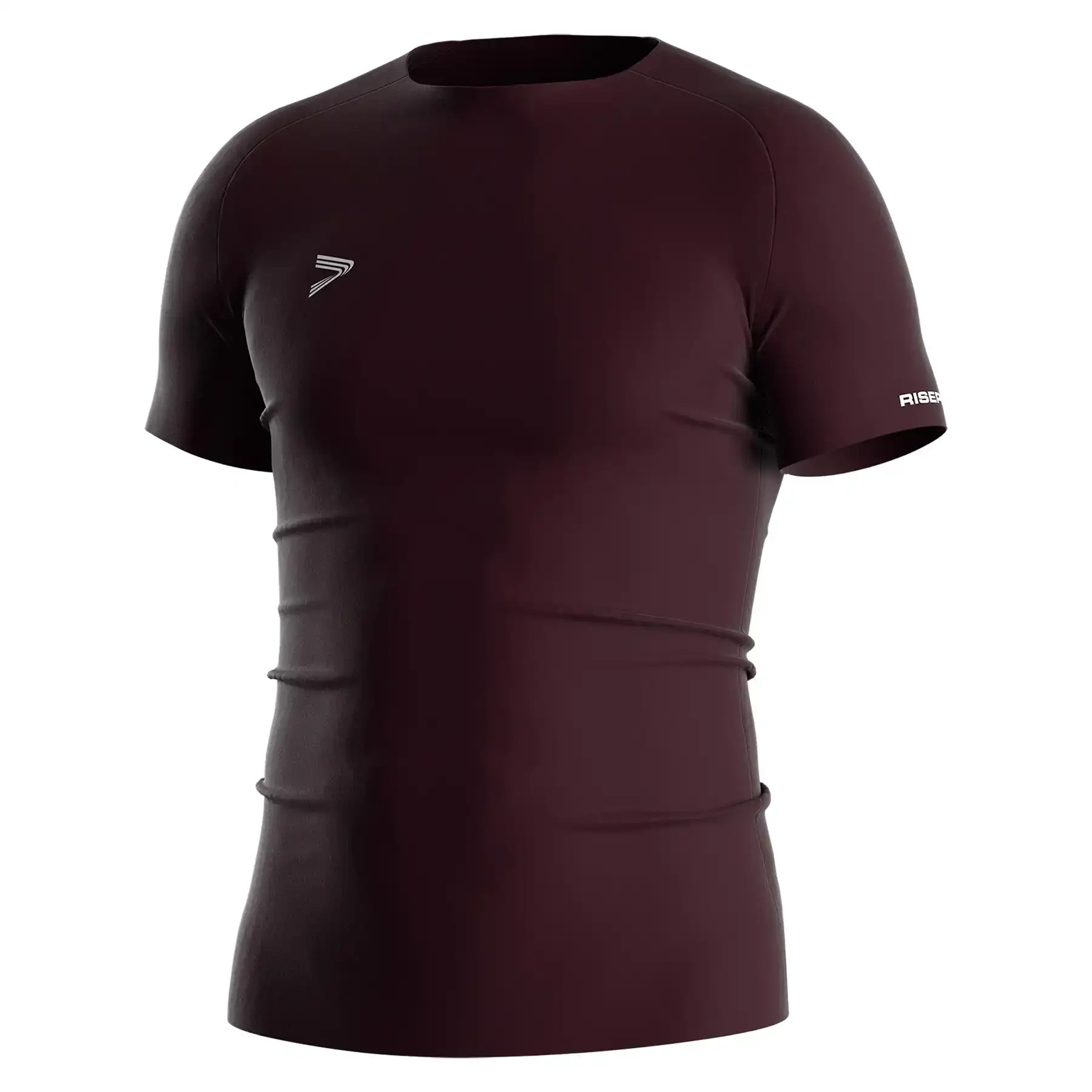 The Front View of Brown Men's Seamless Compression Tee - Style 1